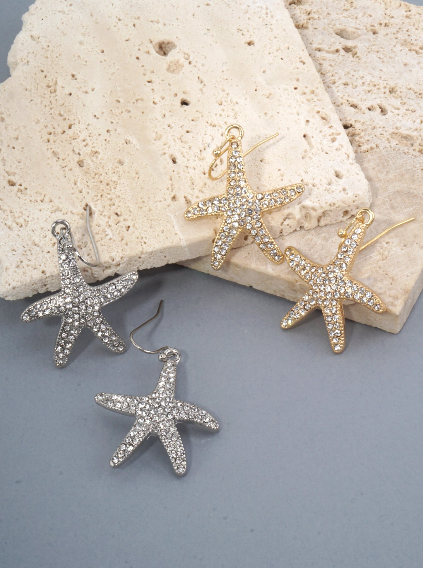 Starfish Crystal Pave Dangle Earrings