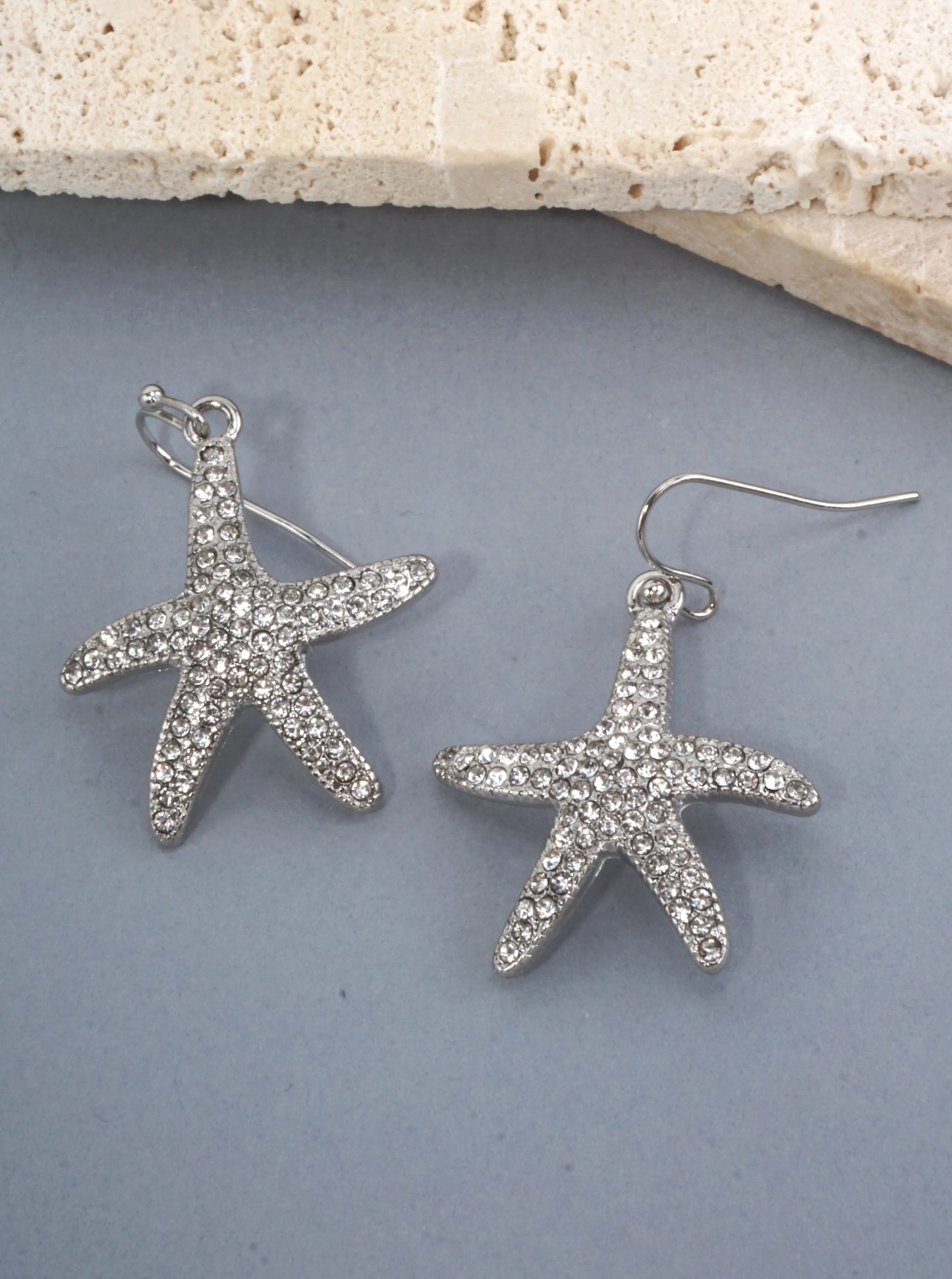 Starfish Crystal Pave Dangle Earrings