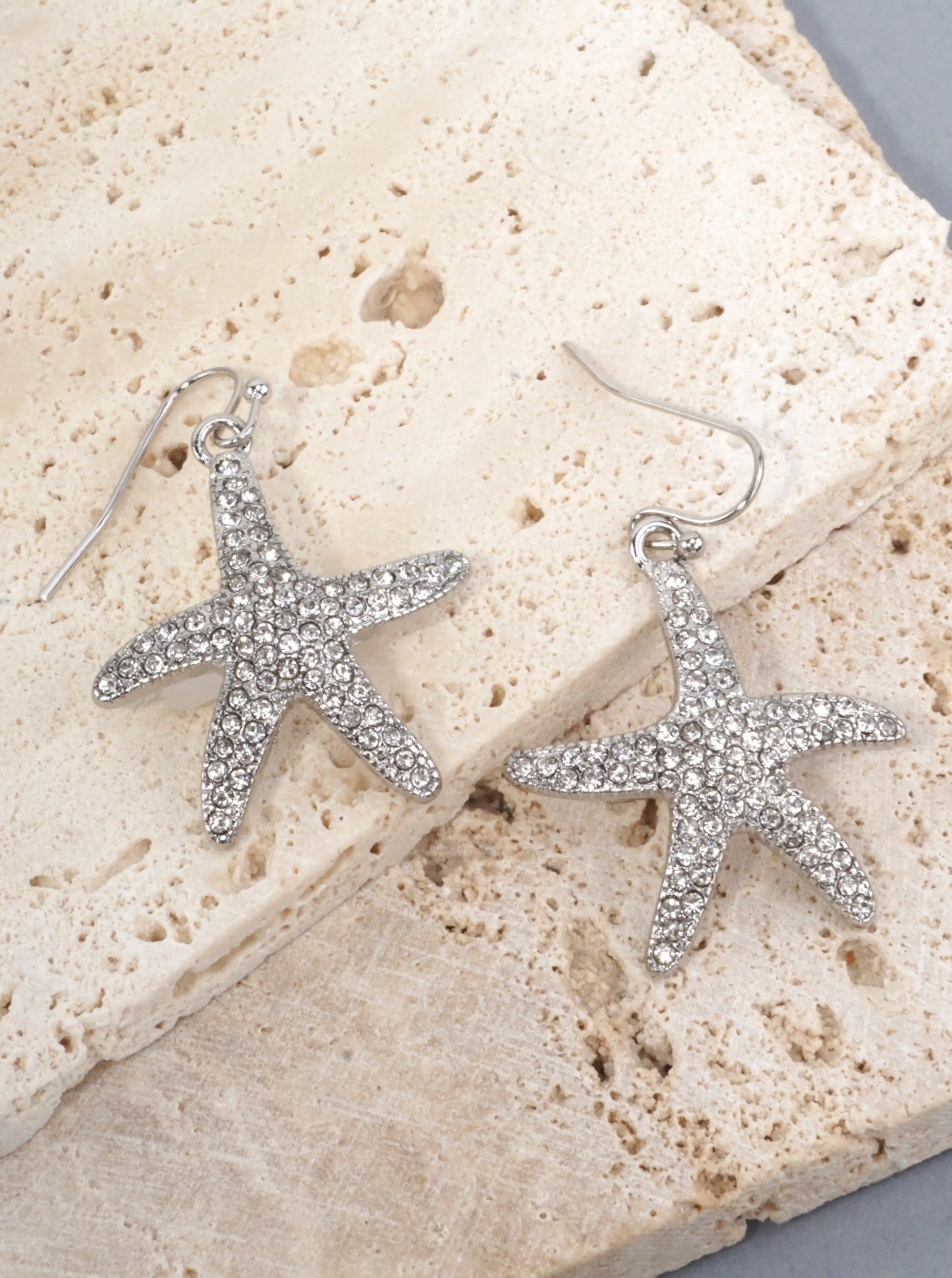 Starfish Crystal Pave Dangle Earrings