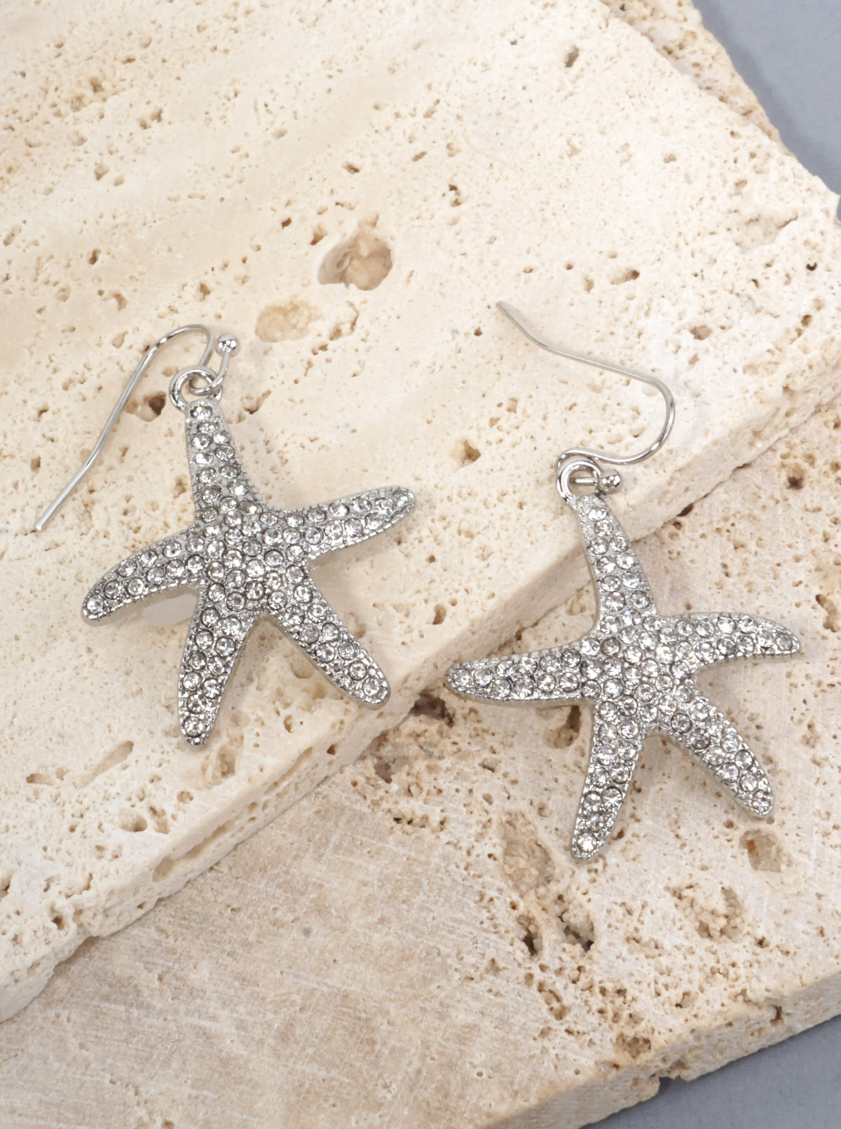 Starfish Crystal Pave Dangle Earrings