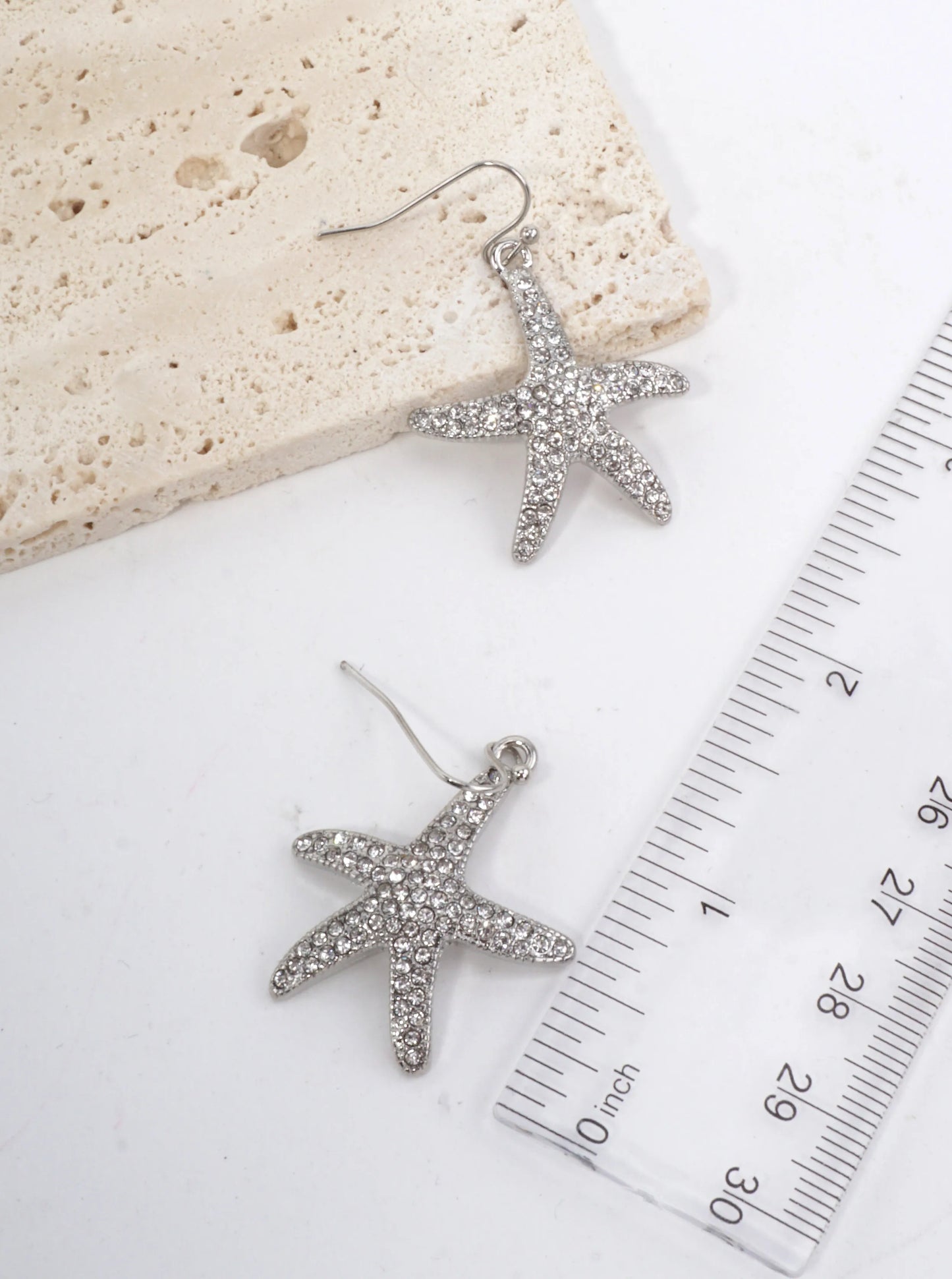 Starfish Crystal Pave Dangle Earrings