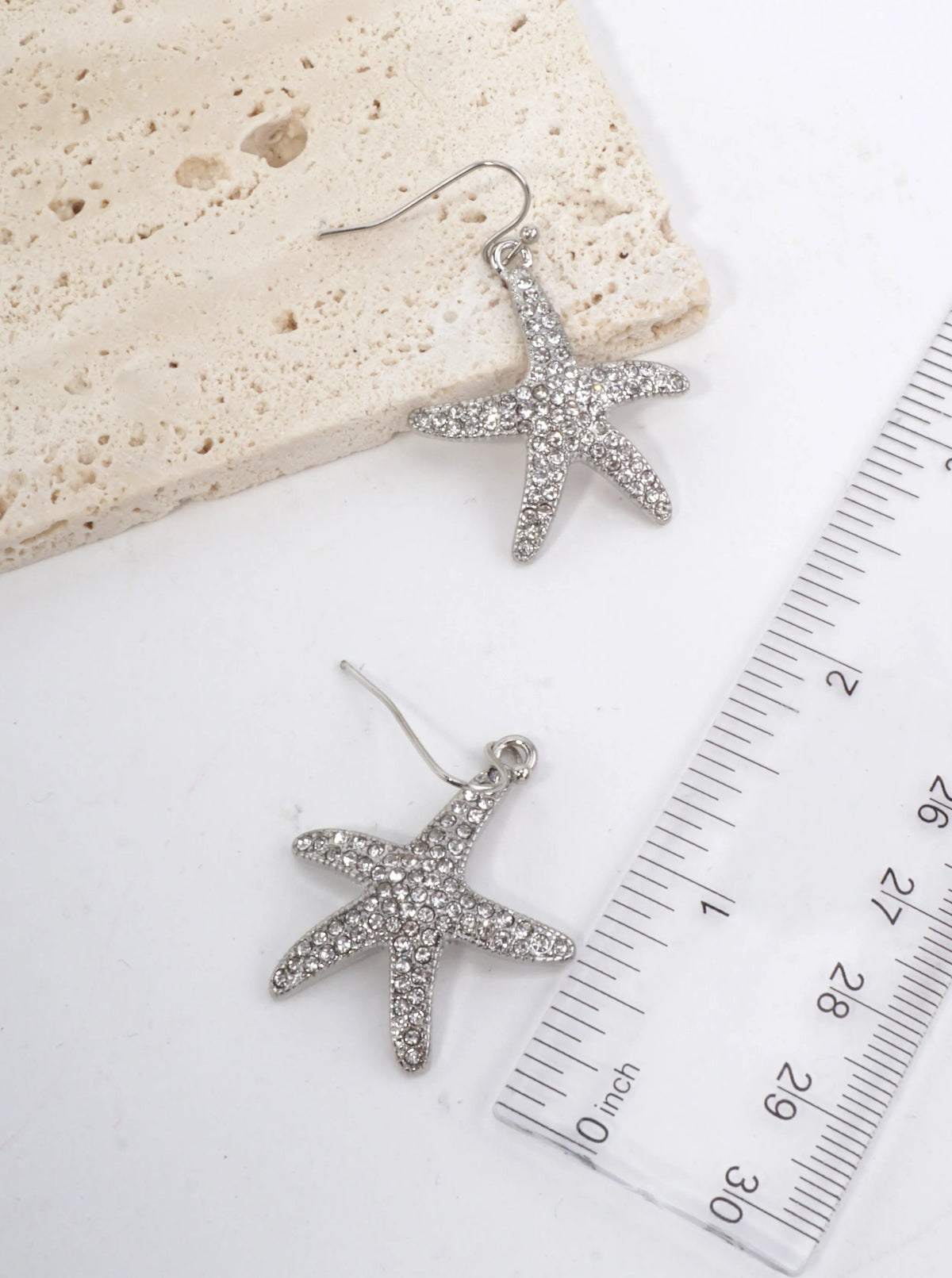 Starfish Crystal Pave Dangle Earrings