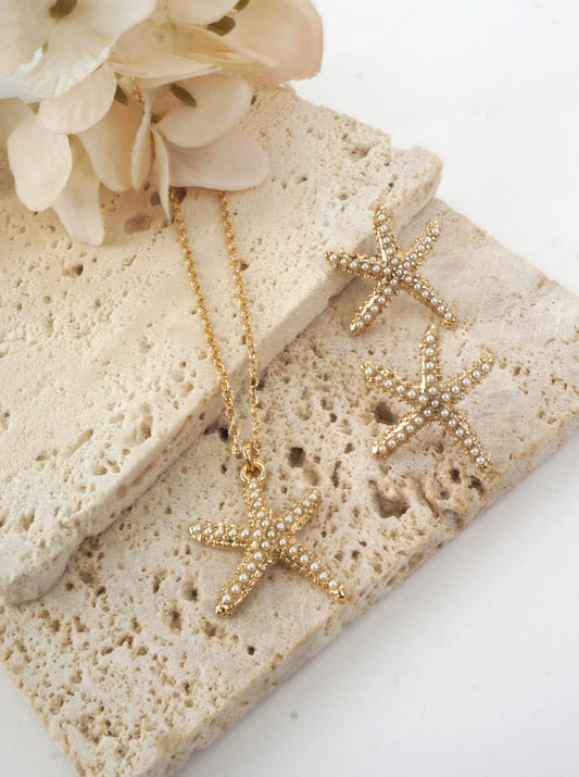 Starfish Pendant Textured Necklace