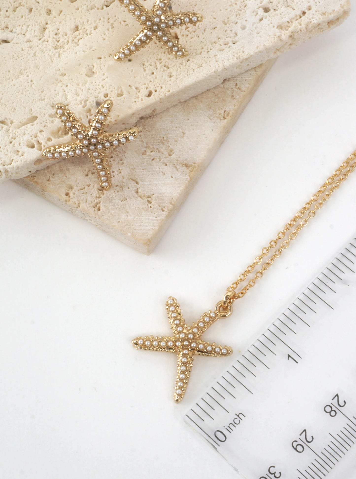 Starfish Pendant Textured Necklace