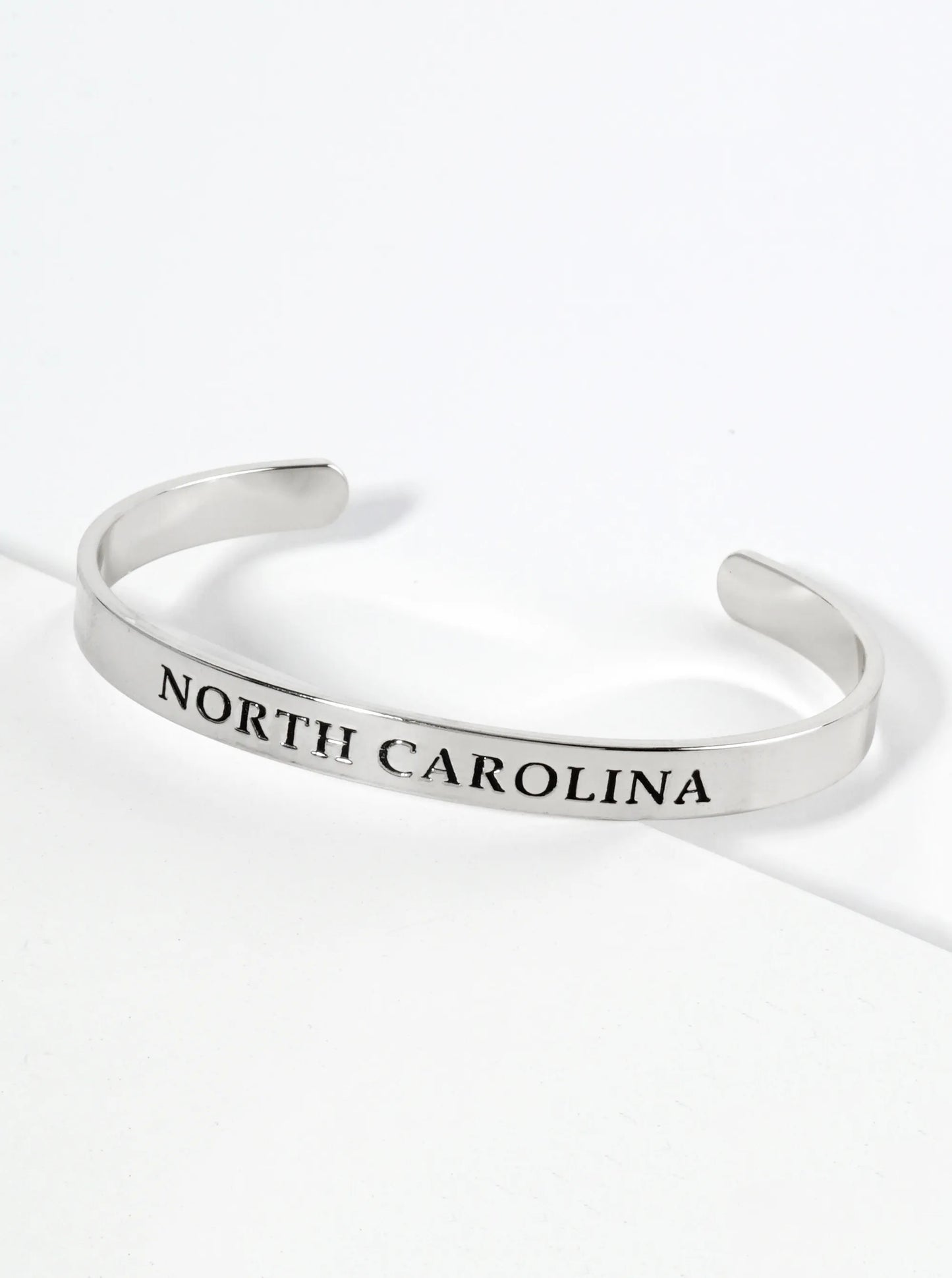 States Engraved 18K Gold Dipped Open Cuff Bangle Bracelet