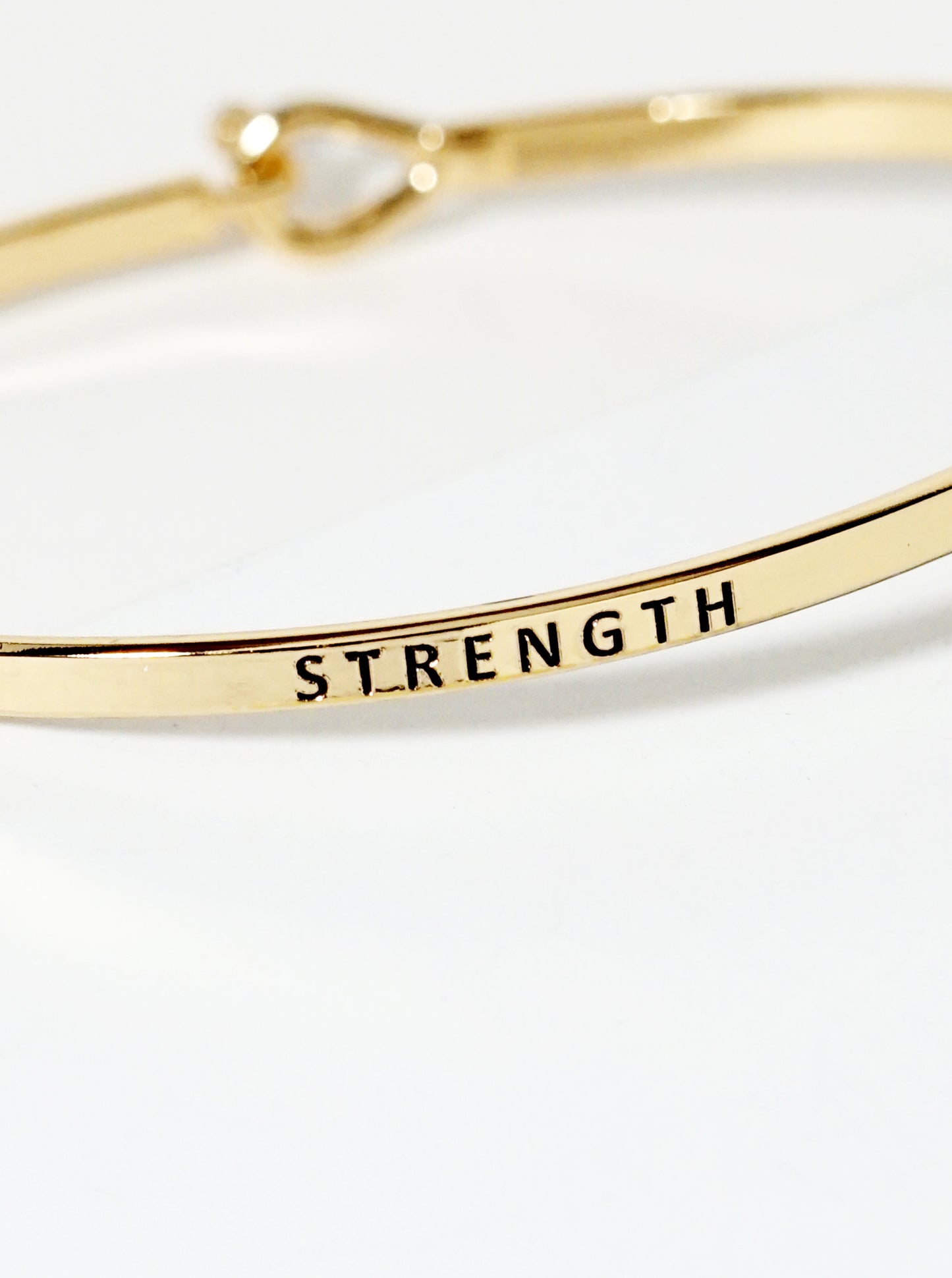 Strength Engraved Inspirational Bangle Bracelet