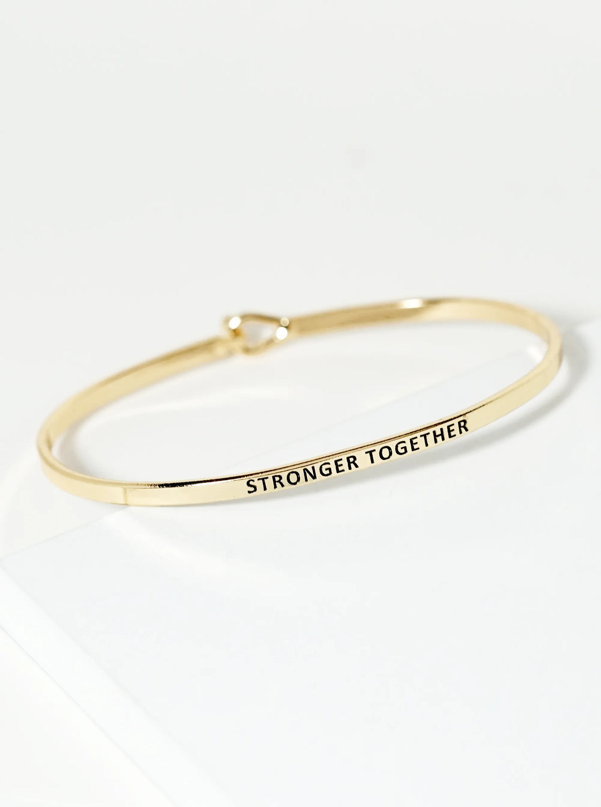 Stronger Together Engraved Inspirational Bangle Bracelet