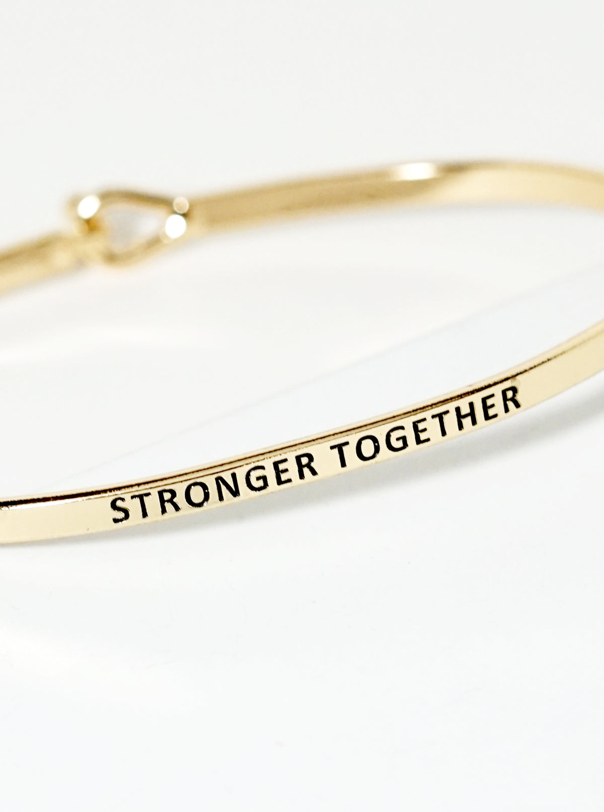 Stronger Together Engraved Inspirational Bangle Bracelet