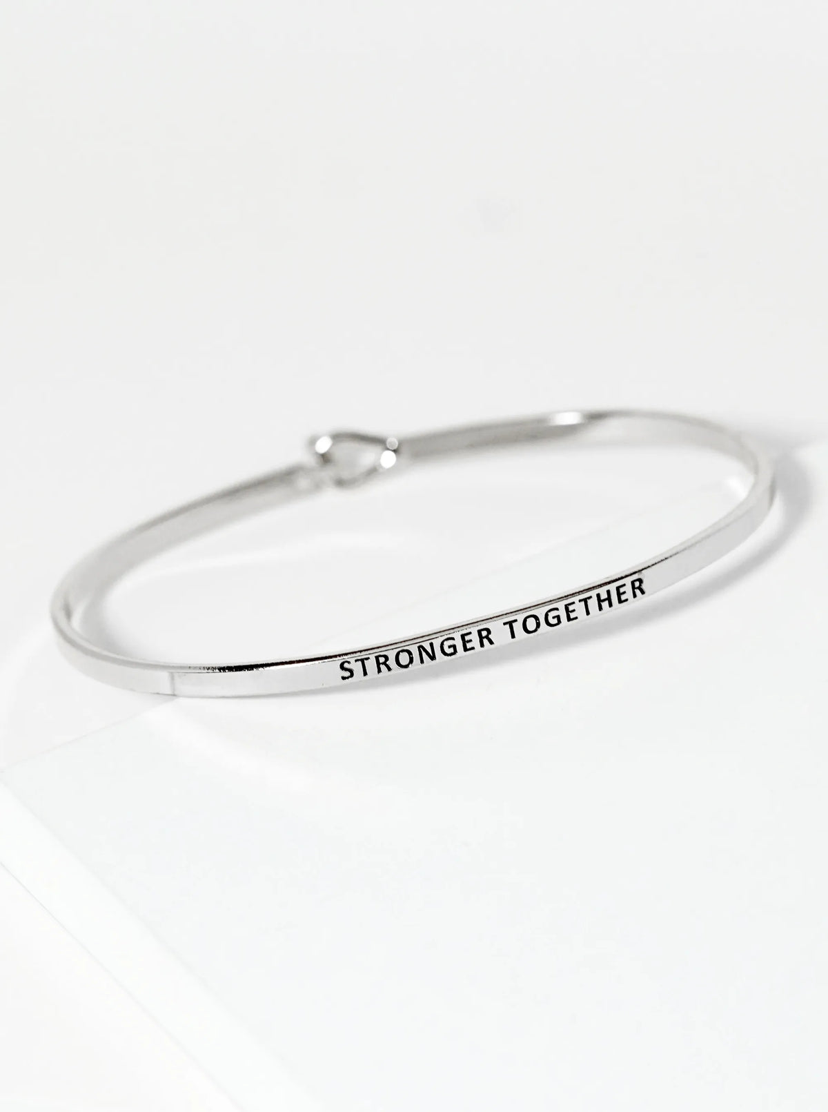 Stronger Together Engraved Inspirational Bangle Bracelet