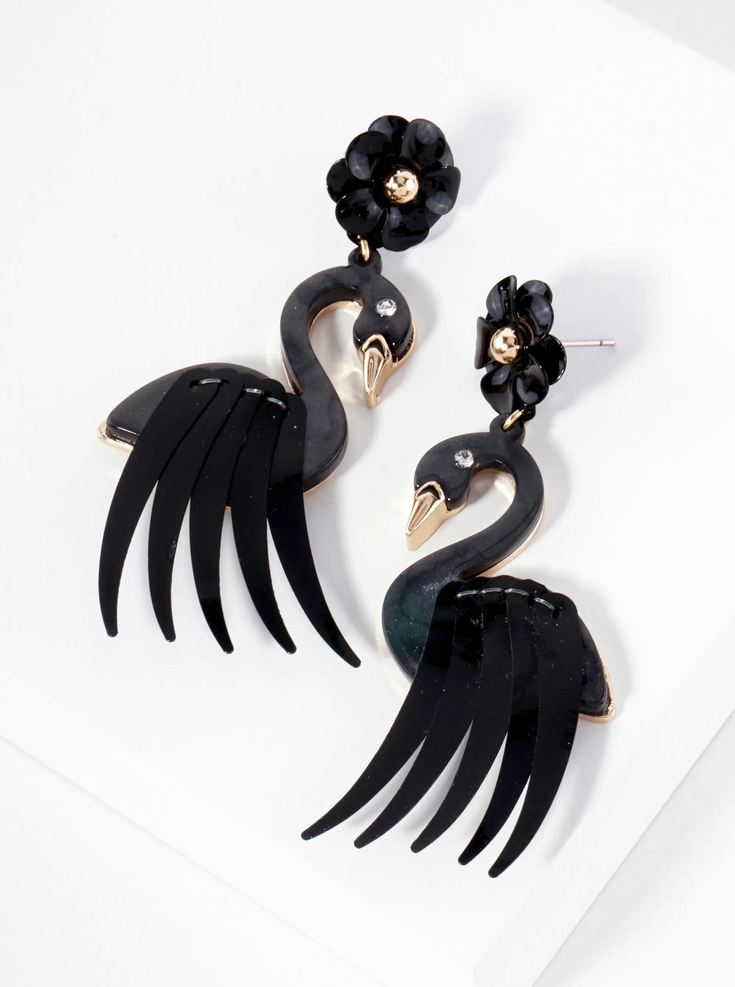 Stylishly Adorned Wings Tropical Bird Statement Earrings