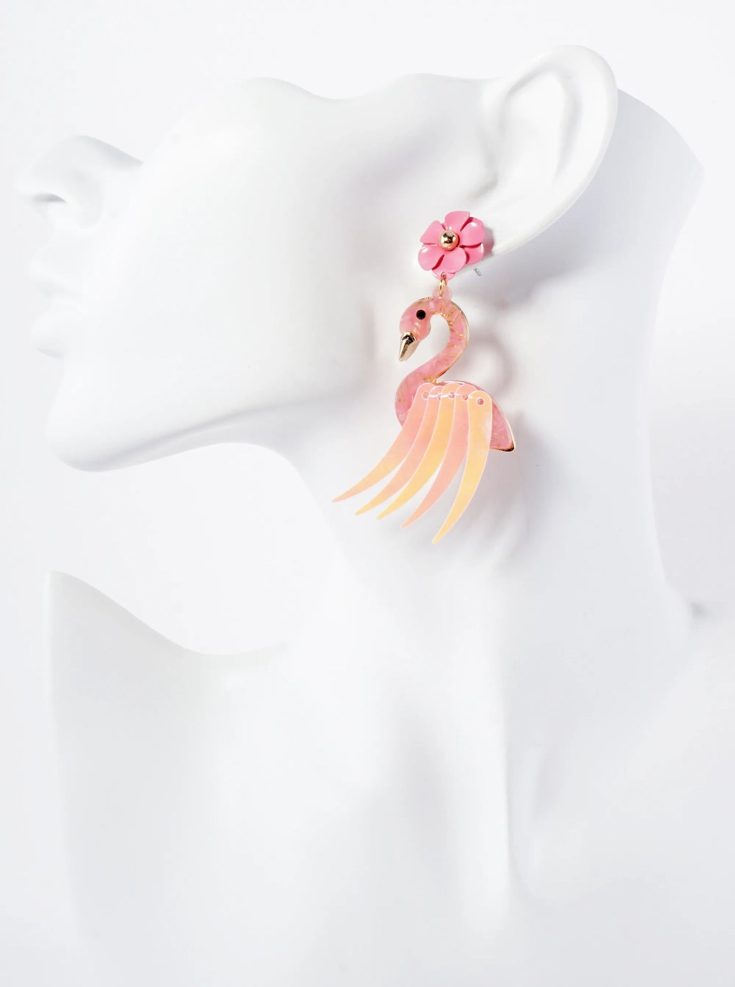 Stylishly Adorned Wings Tropical Bird Statement Earrings