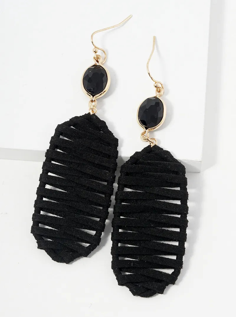 Suede Braided Dangle Drop Earrings
