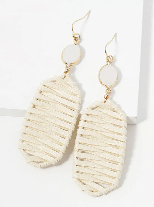 Suede Braided Dangle Drop Earrings