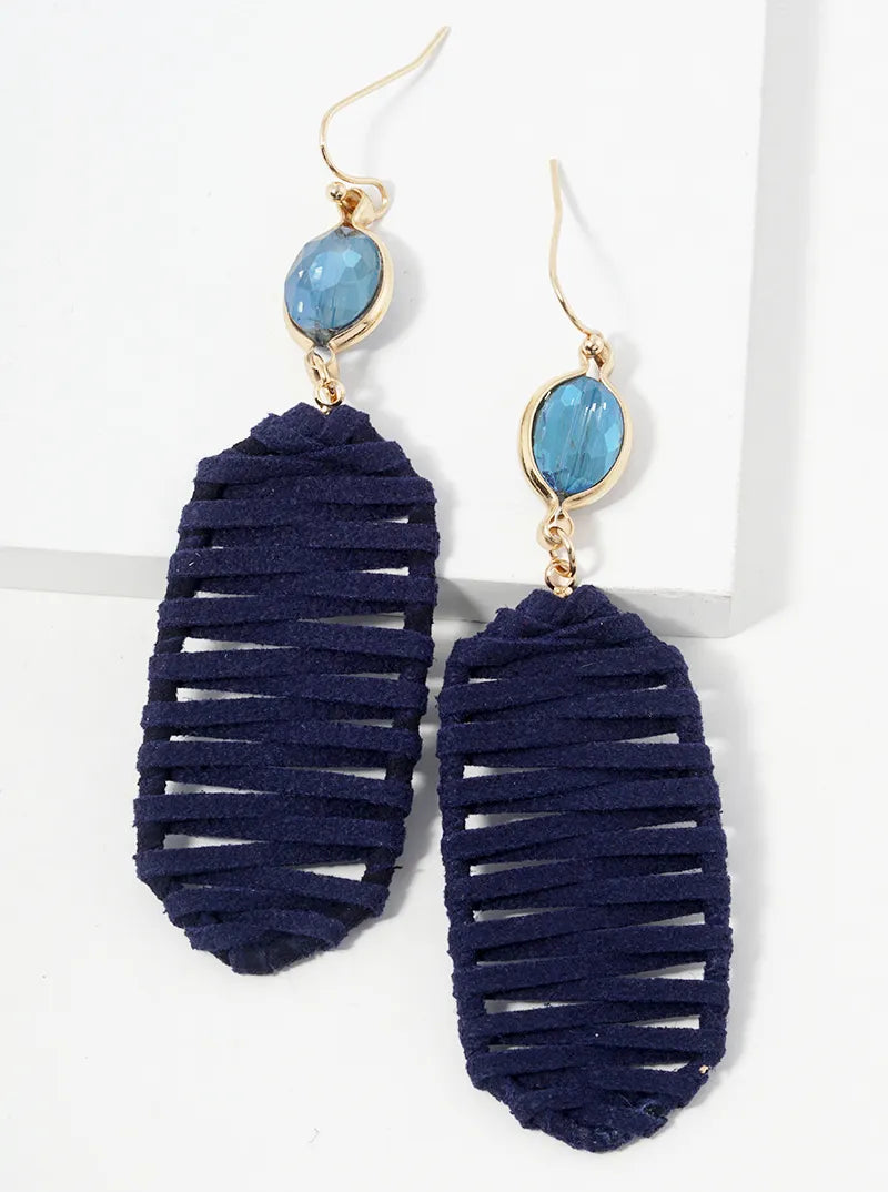 Suede Braided Dangle Drop Earrings