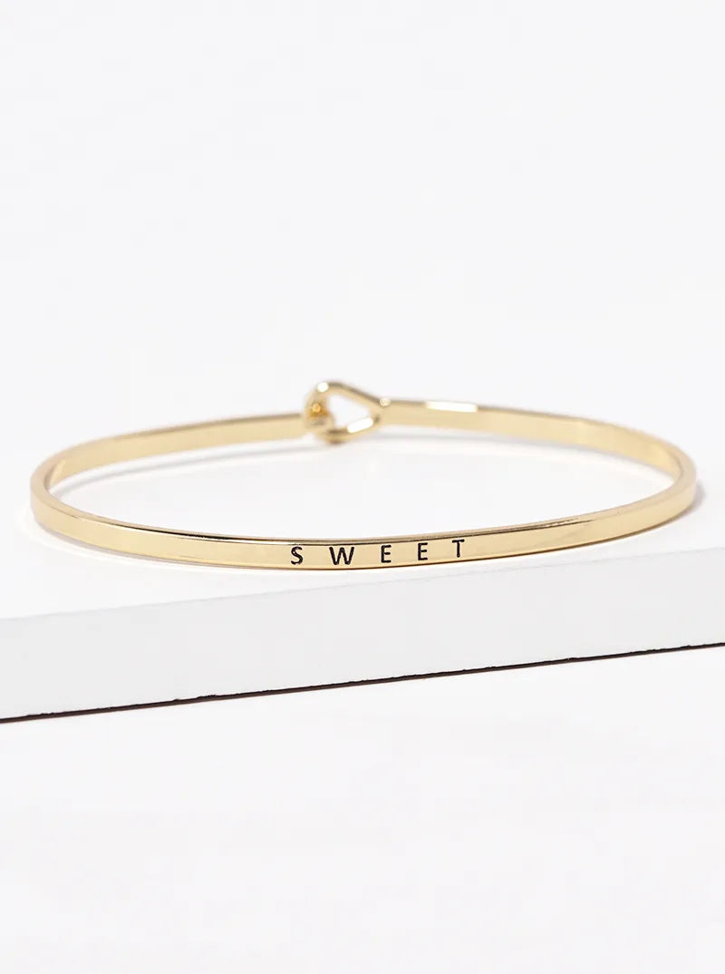 Sweet Engraved Inspirational Bangle Bracelet