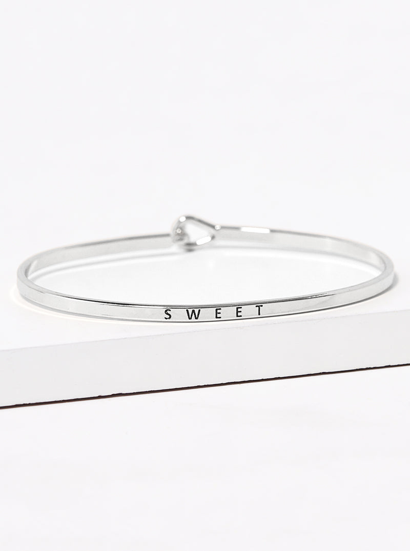 Sweet Engraved Inspirational Bangle Bracelet