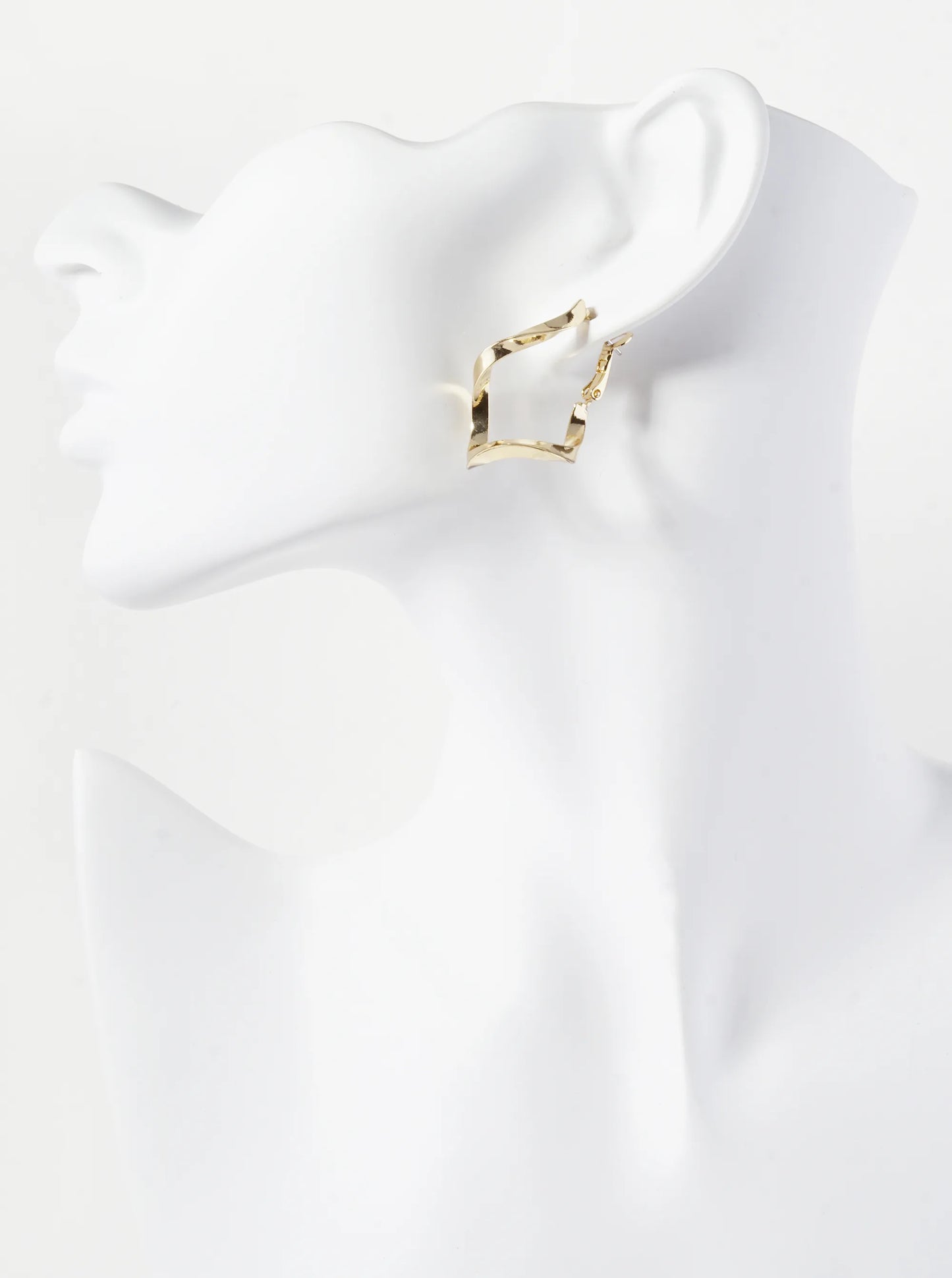 Swirl Twisted 30mm Brass Hoop Earrings
