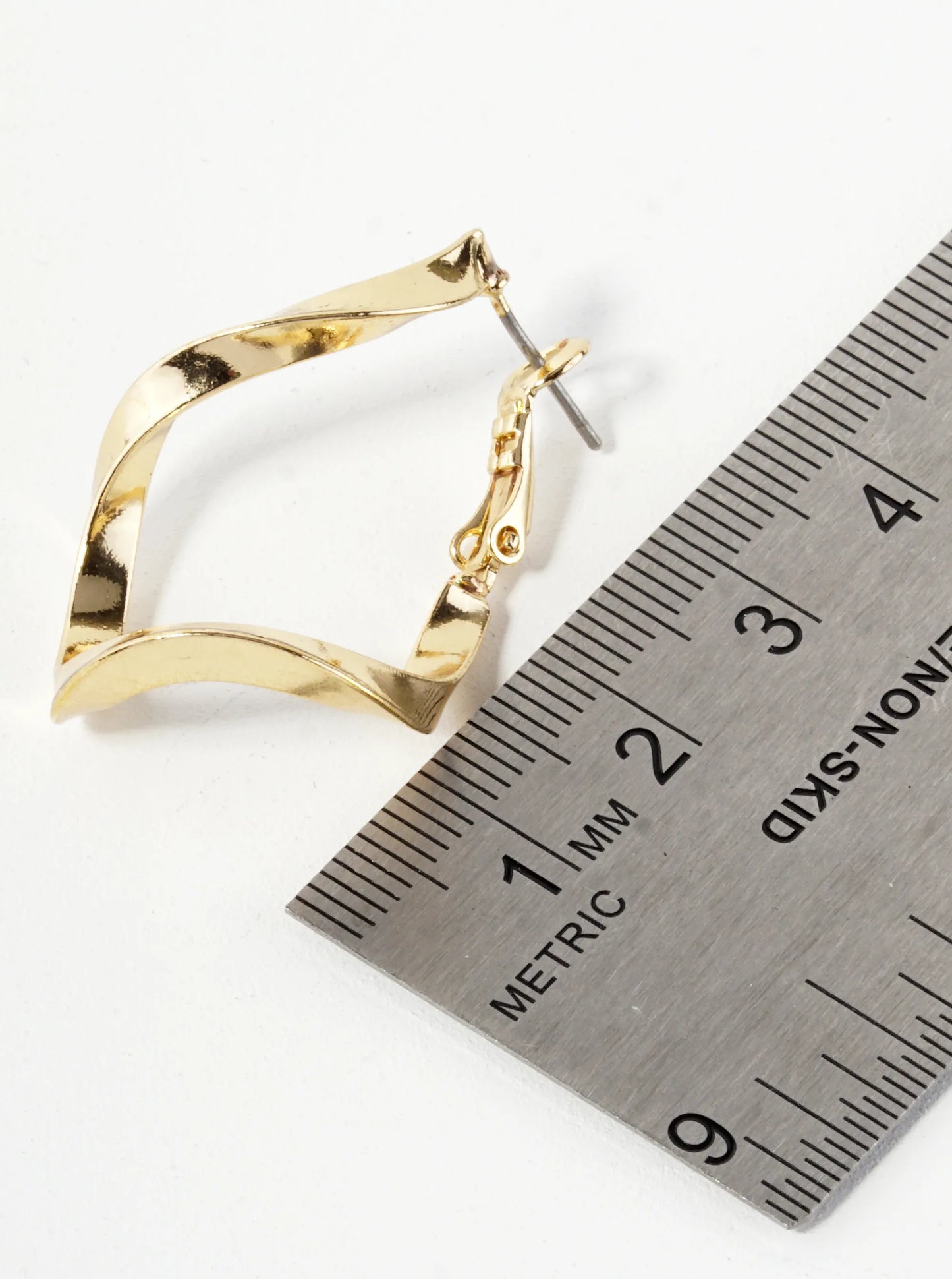 Swirl Twisted 30mm Brass Hoop Earrings