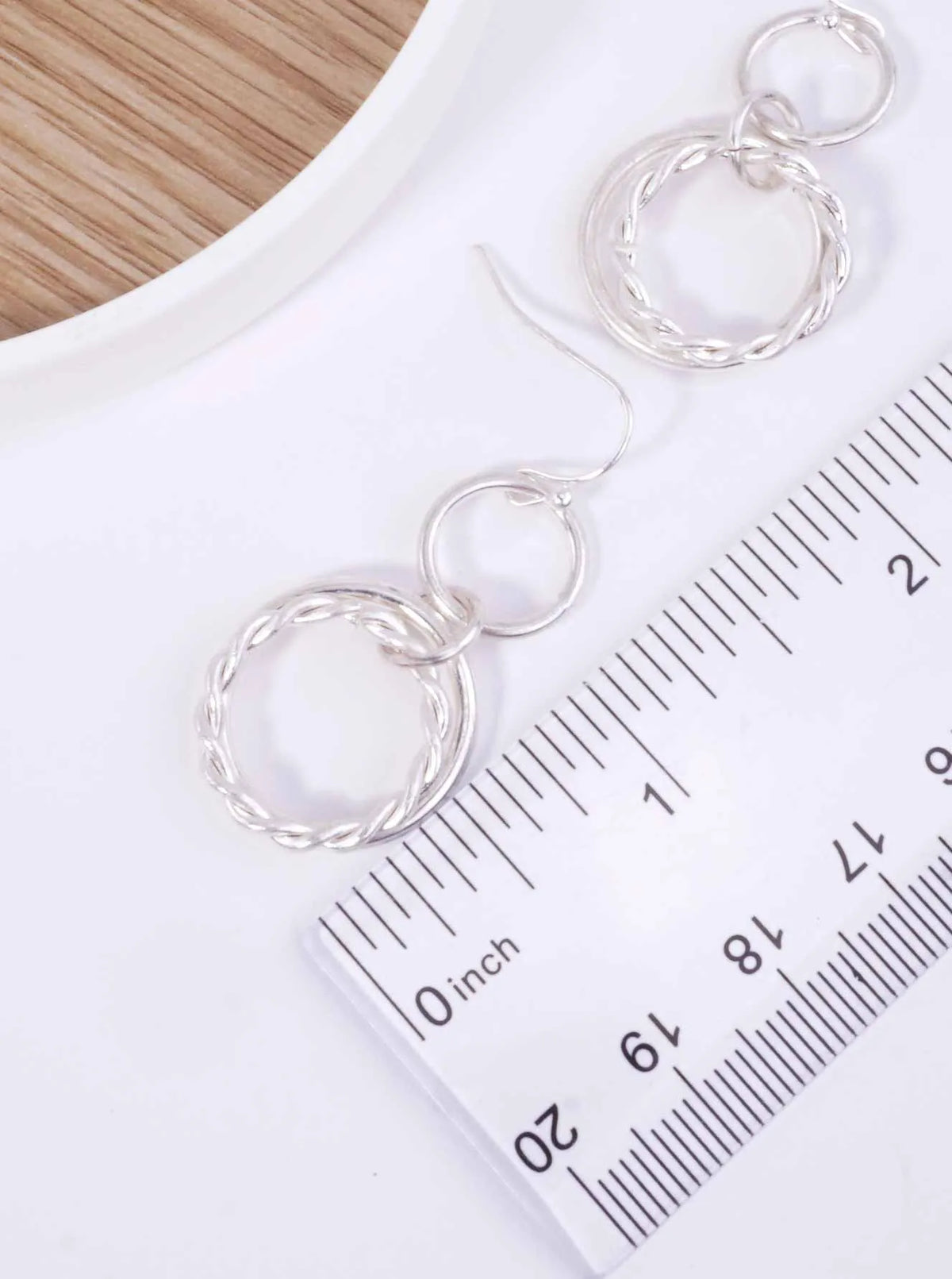 TWISTED TRIPLE CIRCLE WORN HOOK DROP EARRINGS
