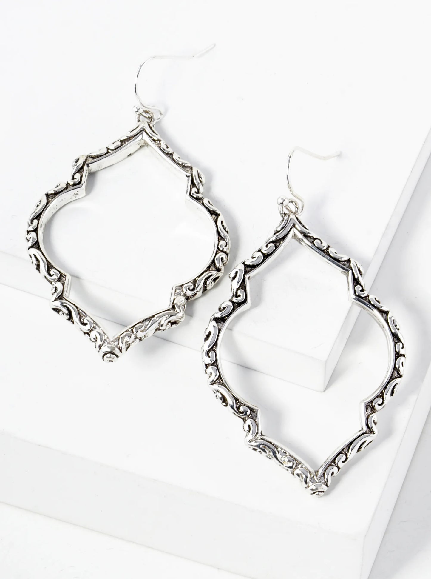 Tailored Cutout Quatrefoil Dangle Earrings