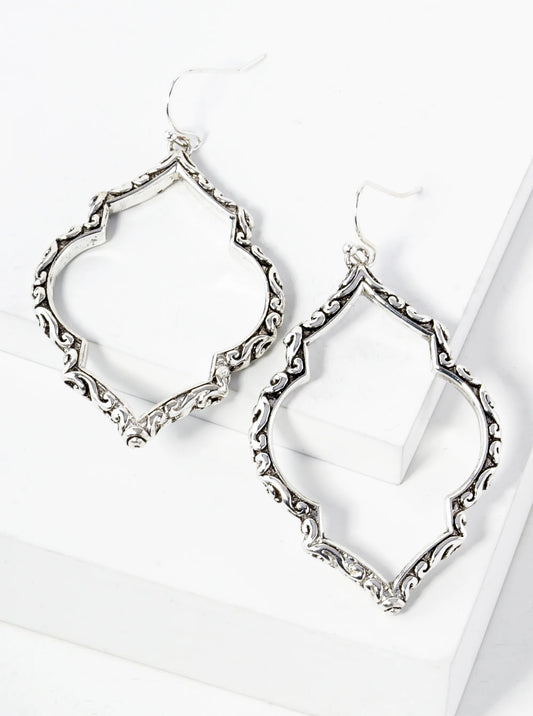 Tailored Cutout Quatrefoil Dangle Earrings
