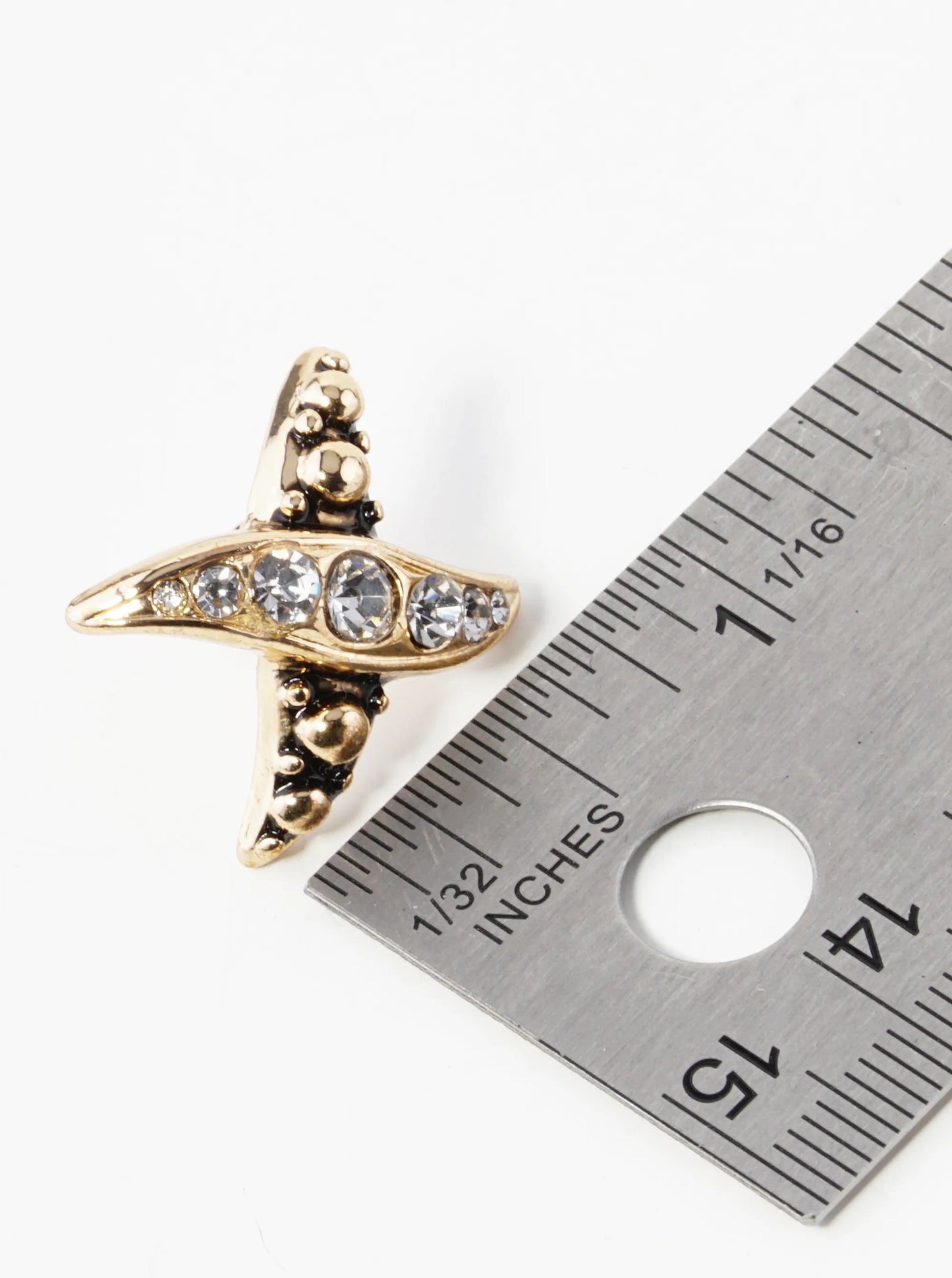 Tailored X Shape Graduated Rhinestone Studded Earrings
