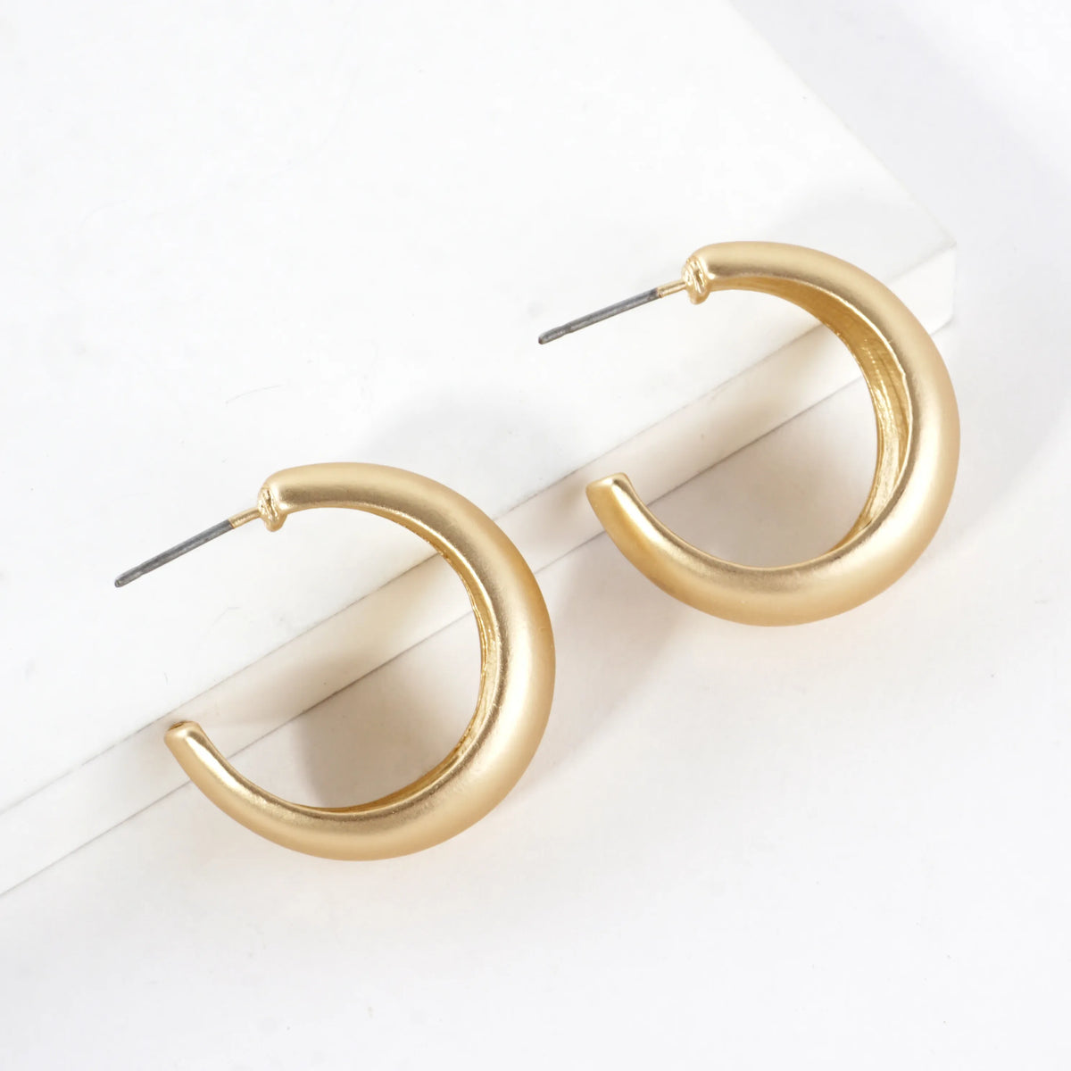 Tapered Dome Chunky Hoop Earrings