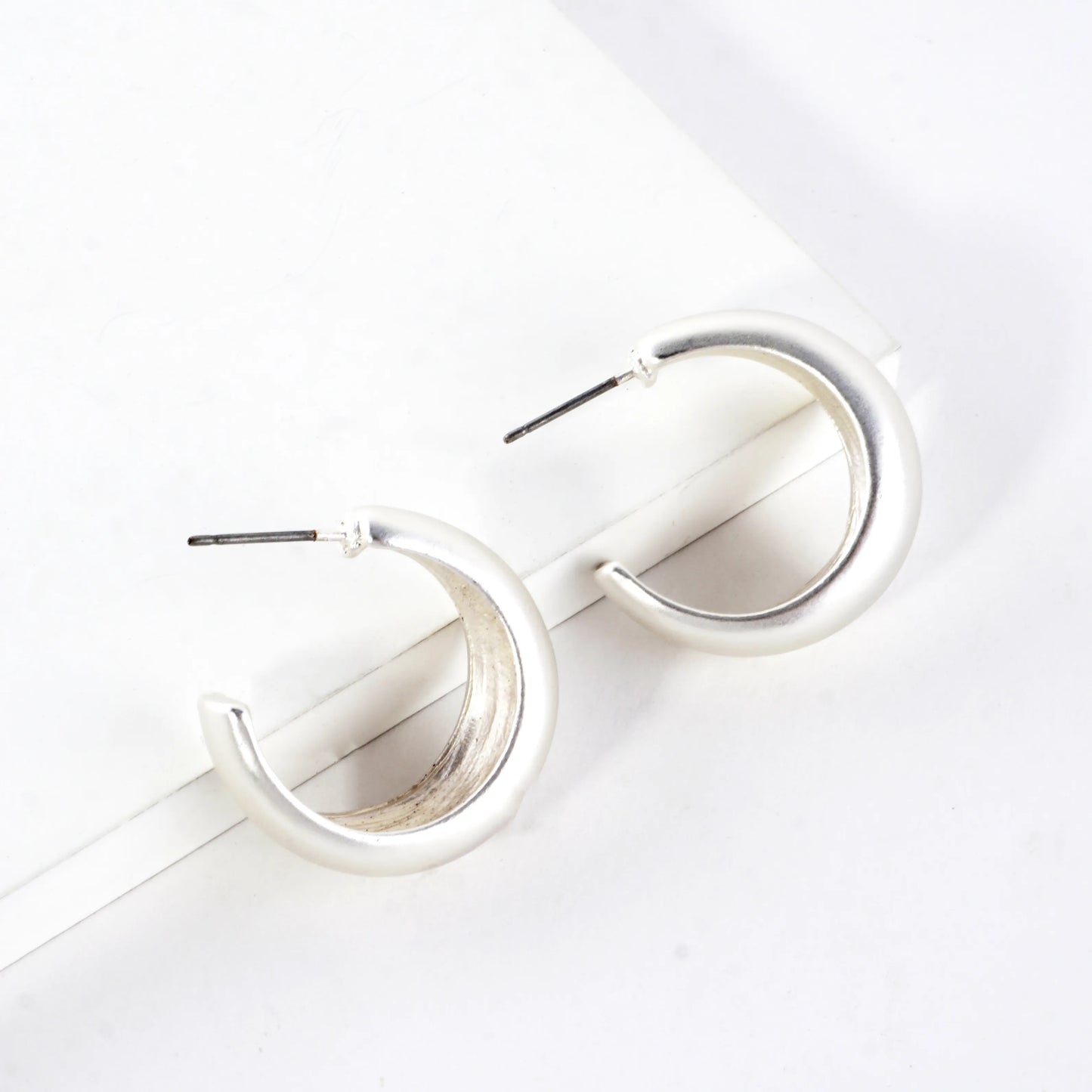 Tapered Dome Chunky Hoop Earrings