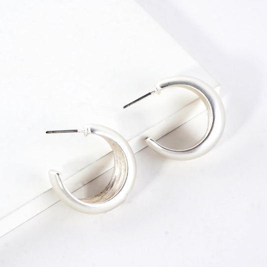 Tapered Dome Chunky Hoop Earrings