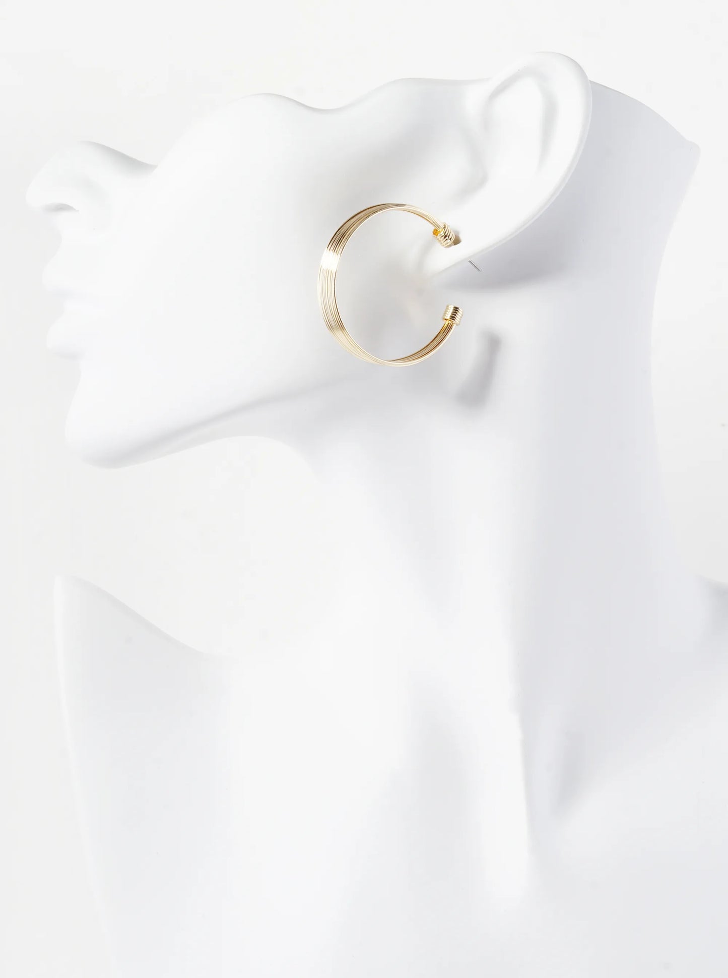 Tapered Multi Wire 35mm Hoop Earrings