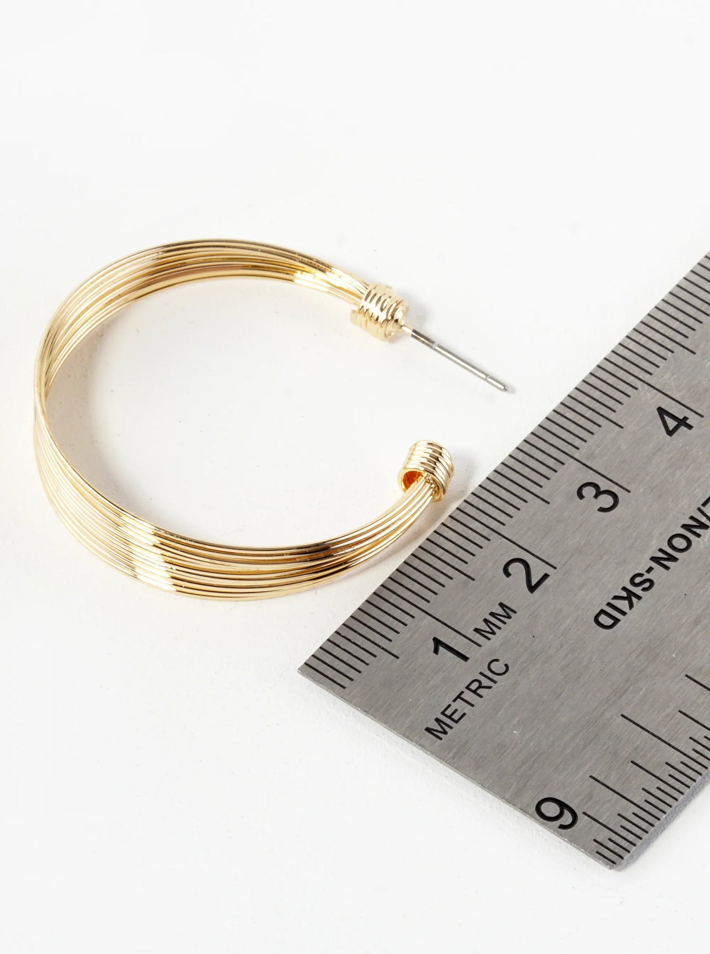 Tapered Multi Wire 35mm Hoop Earrings