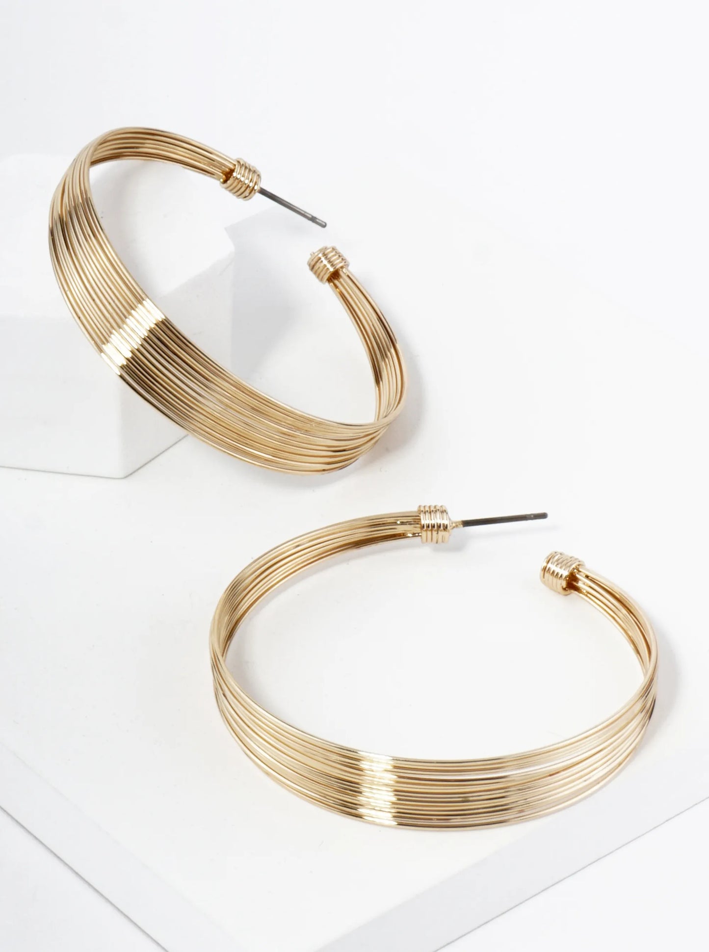 Tapered Multi Wire 45mm Hoop Earrings