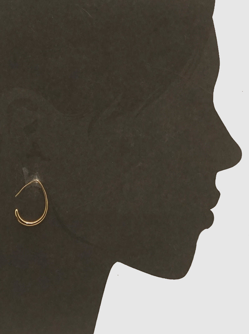 Tapered Teardrop Minimalist Polished Brass Earrings