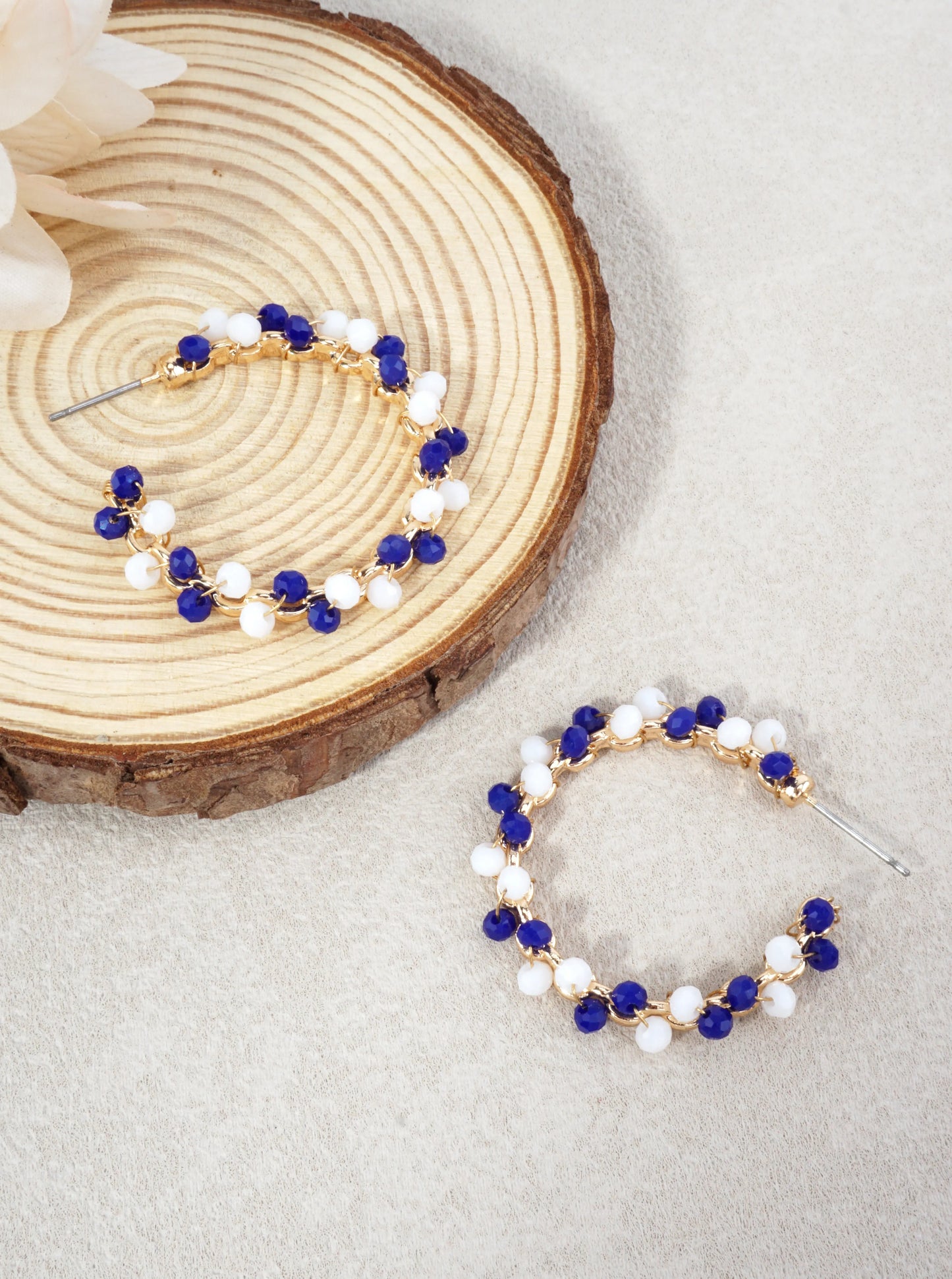 Team Spirit Beaded Hoop Earrings