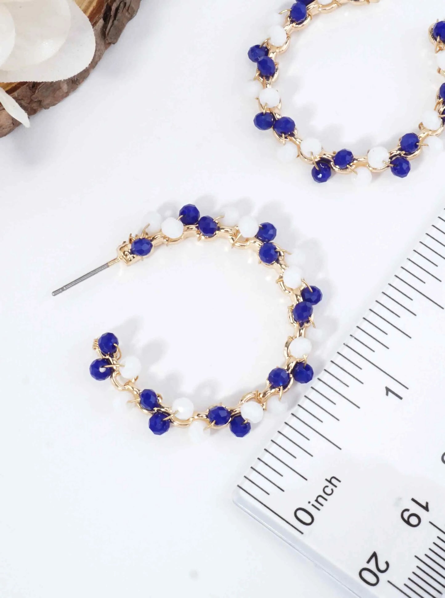 Team Spirit Beaded Hoop Earrings