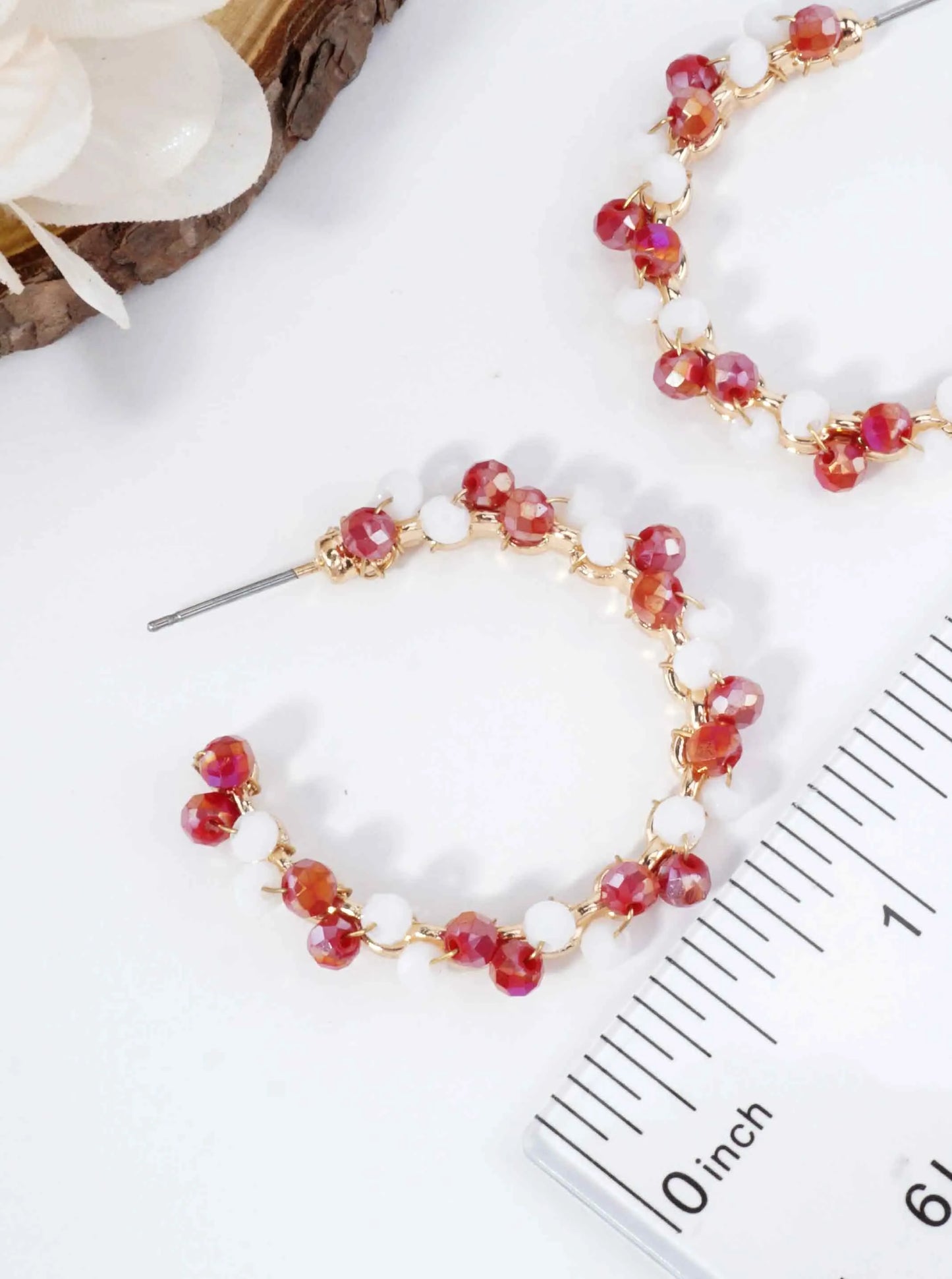 Team Spirit Beaded Hoop Earrings