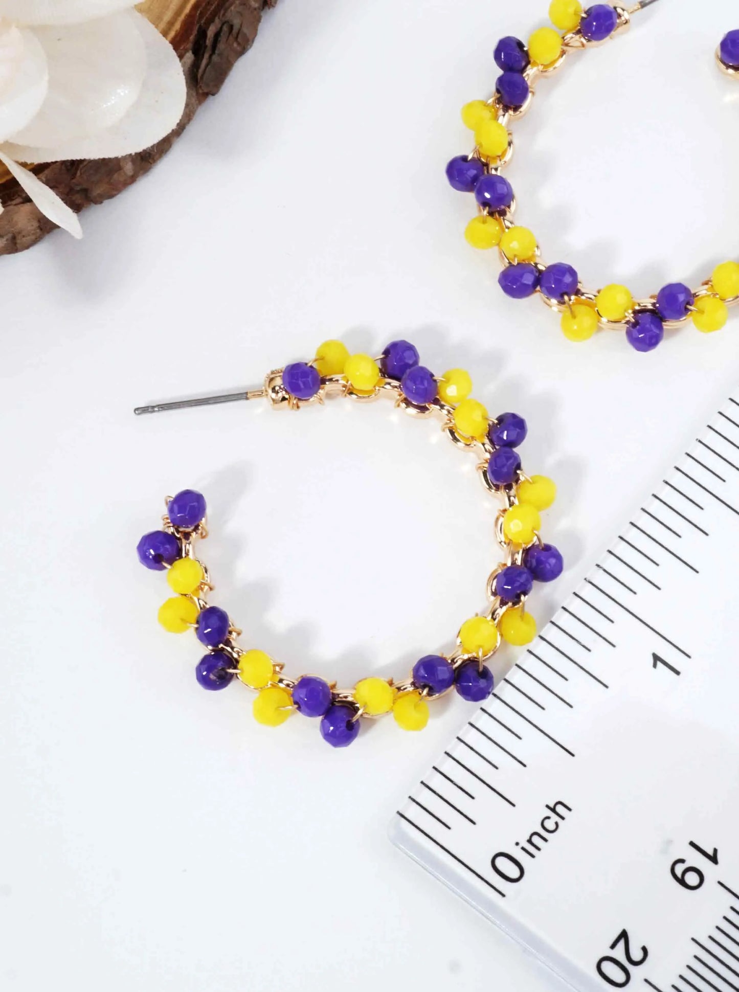 Team Spirit Beaded Hoop Earrings