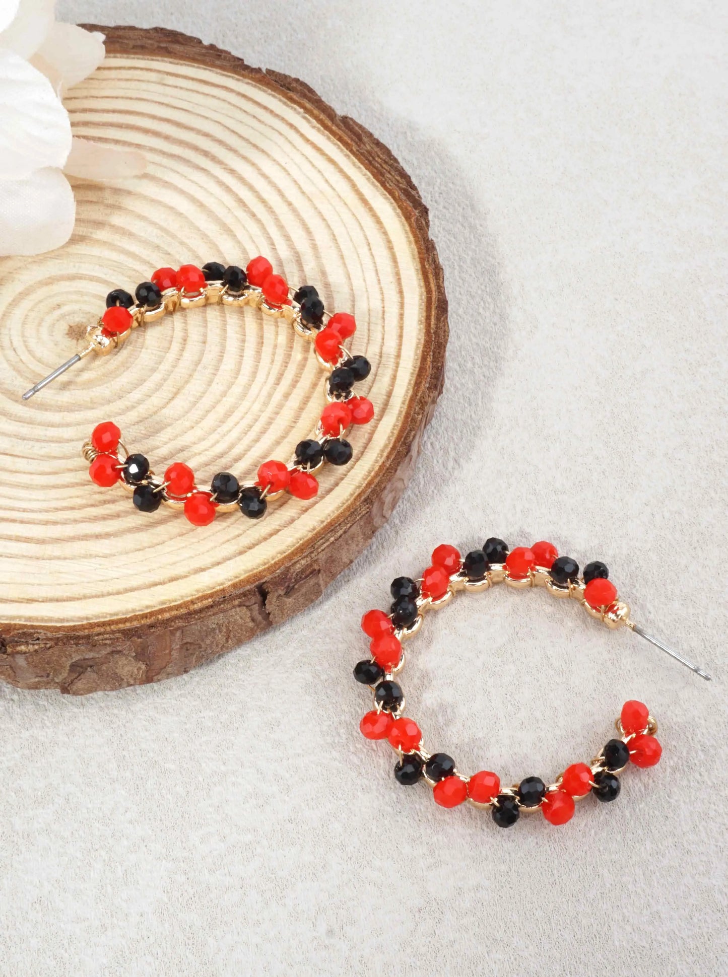 Team Spirit Beaded Hoop Earrings