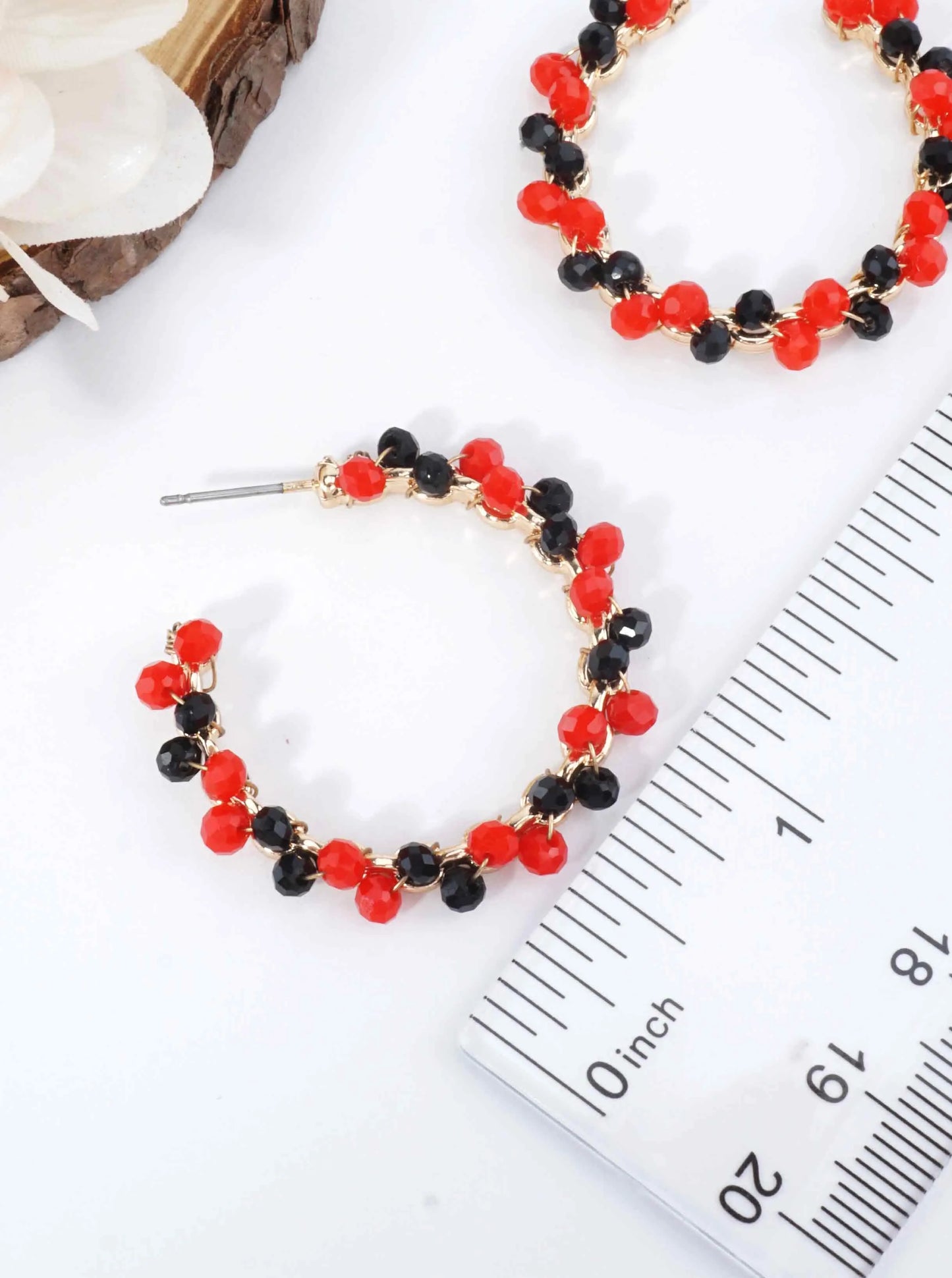 Team Spirit Beaded Hoop Earrings