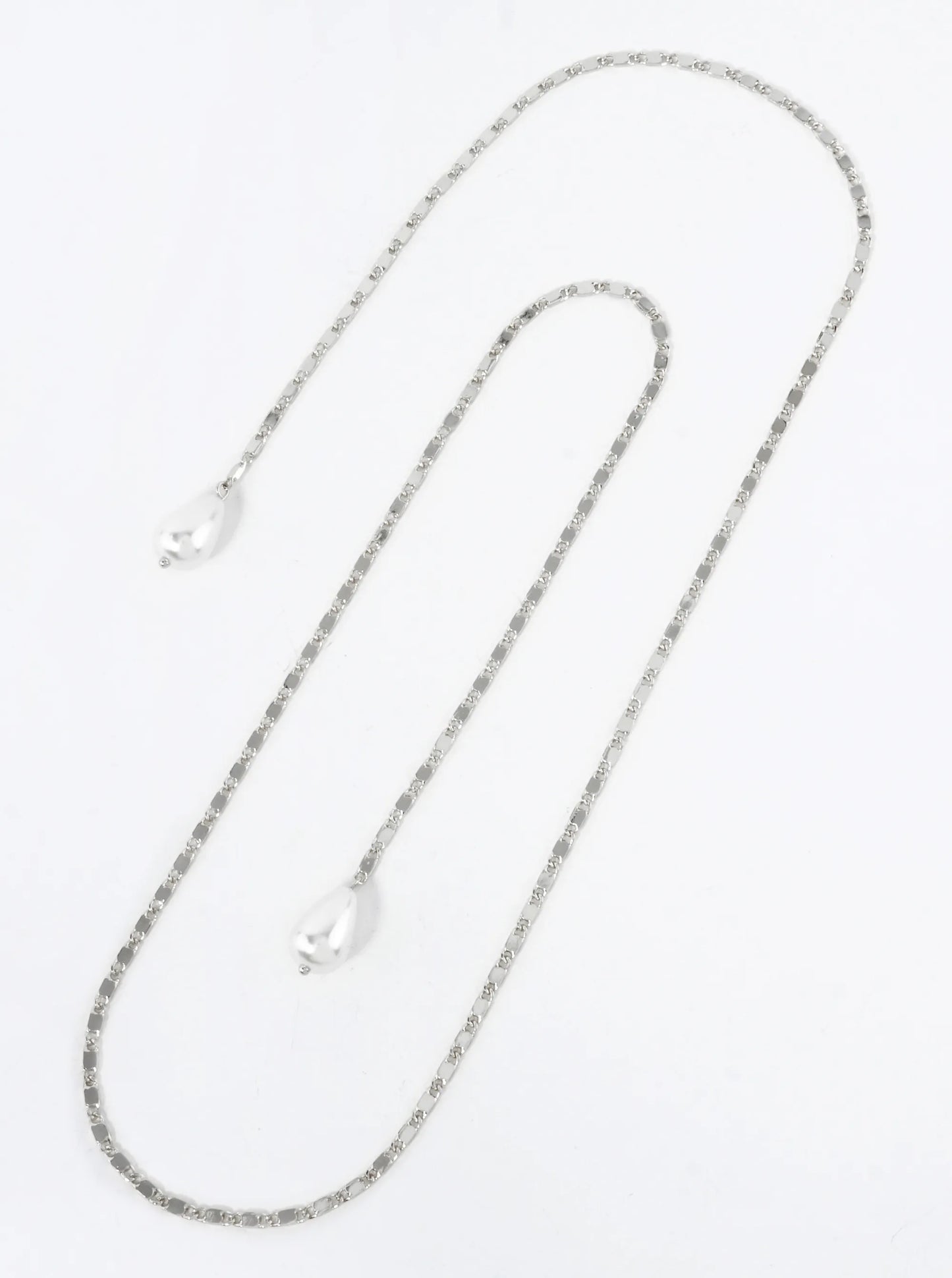 Teardrop Glass Pearl Drop 18K-Gold-Dipped Face-Chain