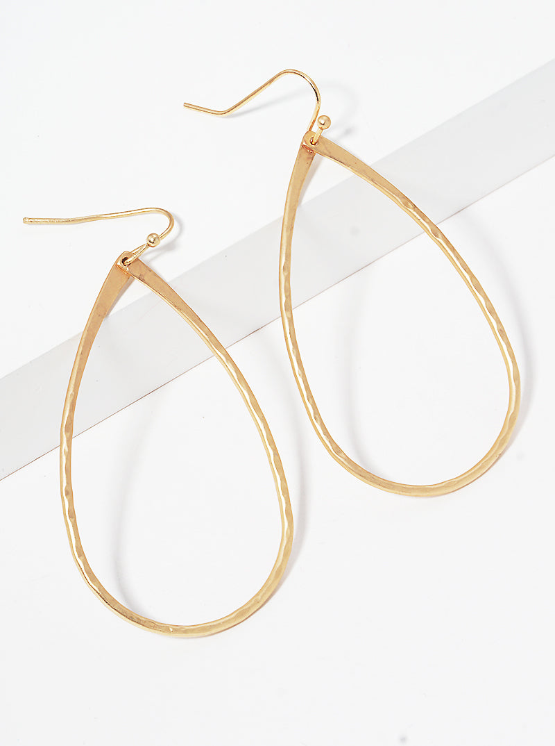 Teardrop Metal Drop Earrings