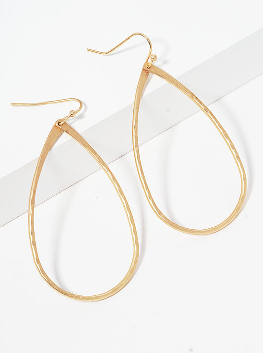 Teardrop Metal Drop Earrings