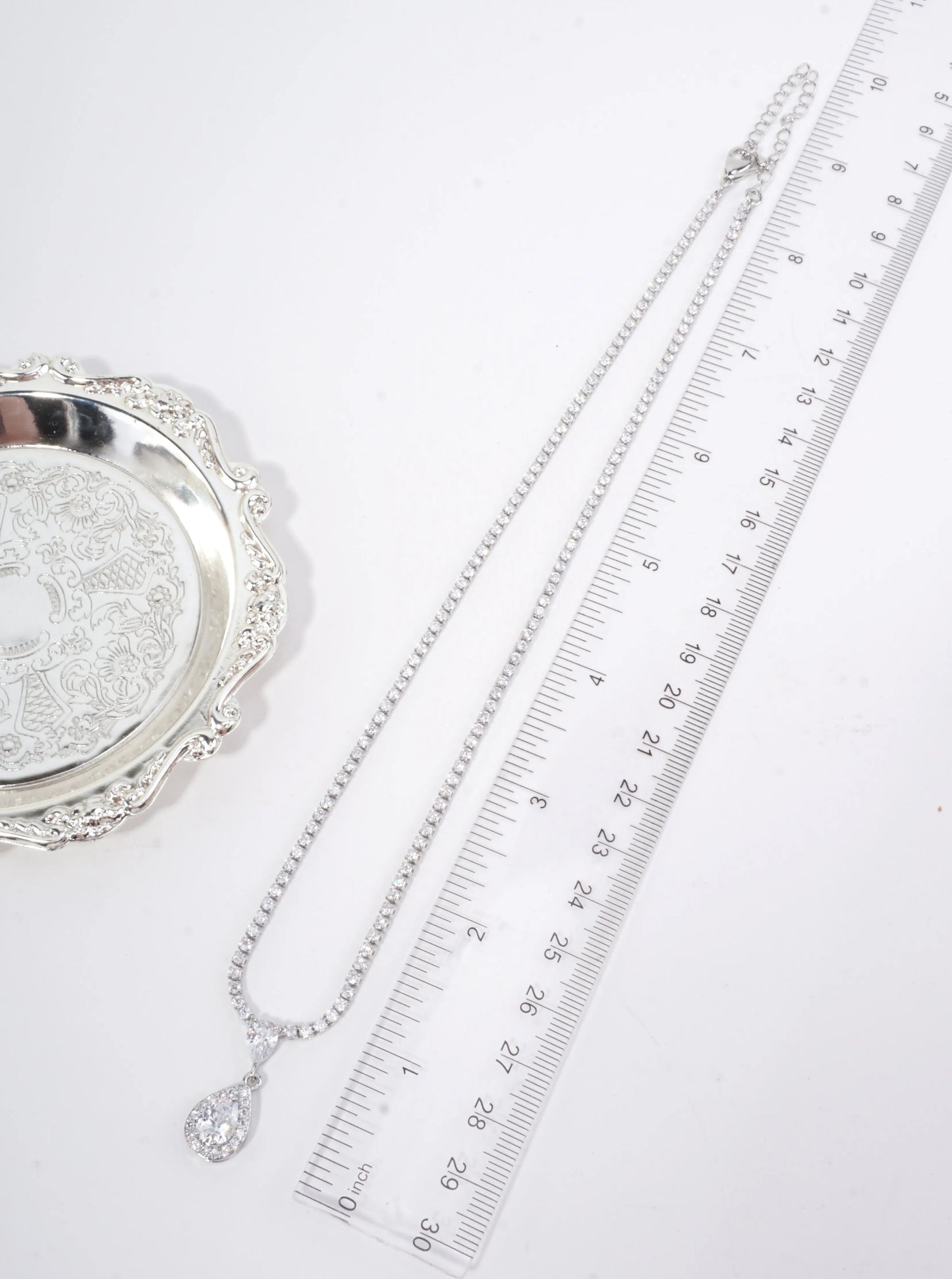 Teardrop Pave Cubic Zirconia Tennis Necklace