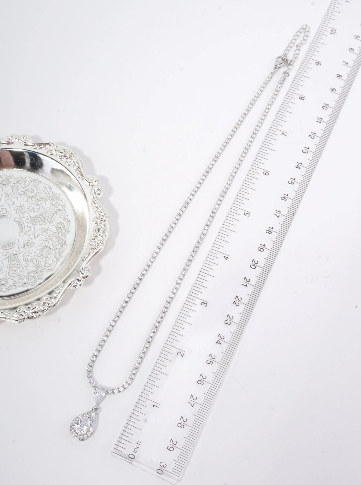 Teardrop Pave Cubic Zirconia Tennis Necklace