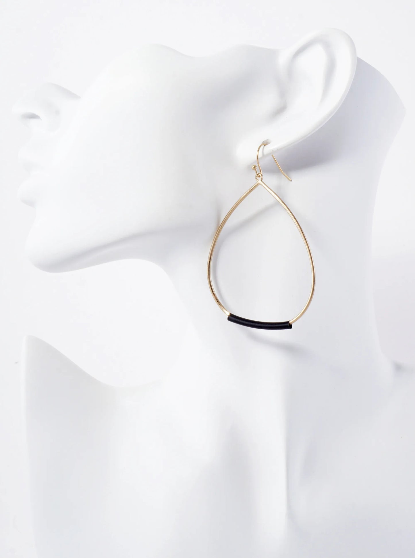 Teardrop Shaped Brass Wire With Tube Dangle Earrings