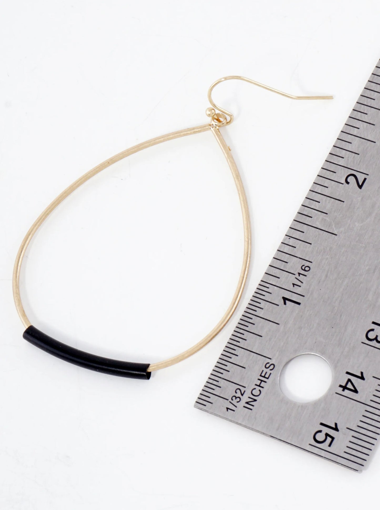 Teardrop Shaped Brass Wire With Tube Dangle Earrings