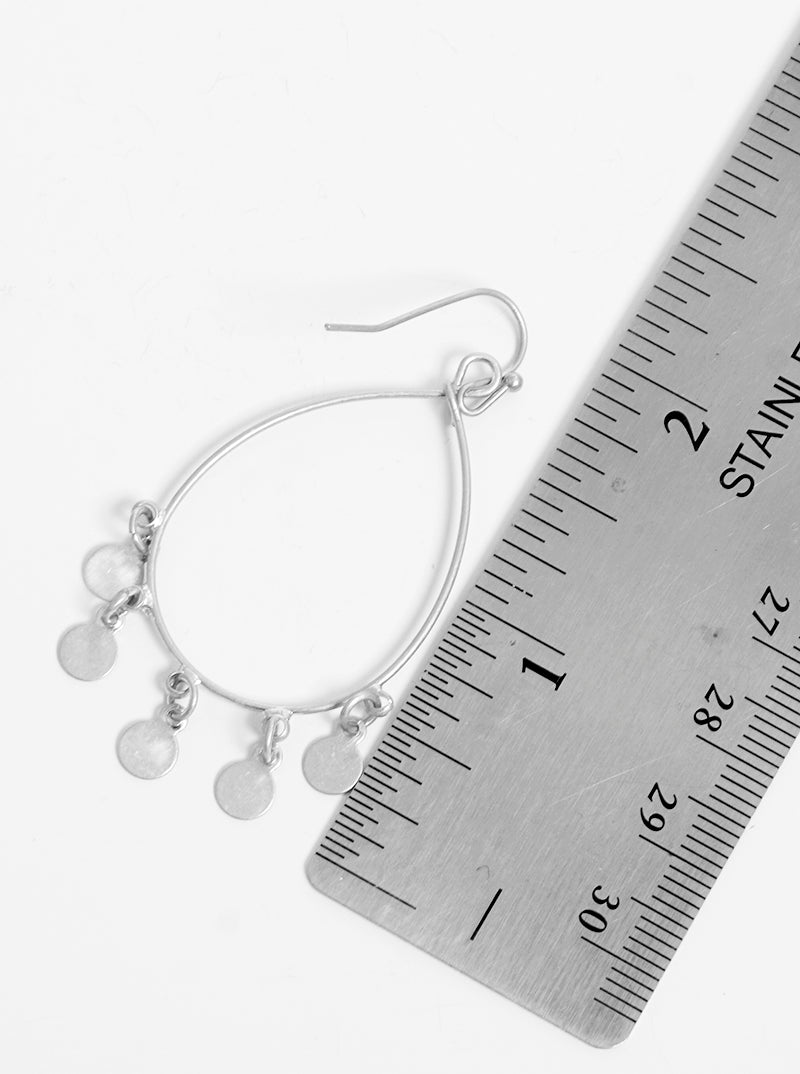 Teardrop With Five Discs Drop Dangle Earrings