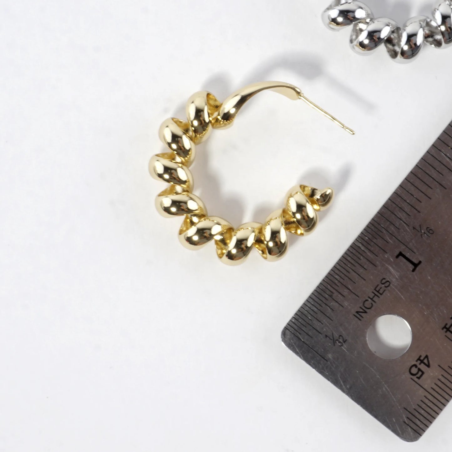 Tele-ties Brass Cord Hoop Earrings Large