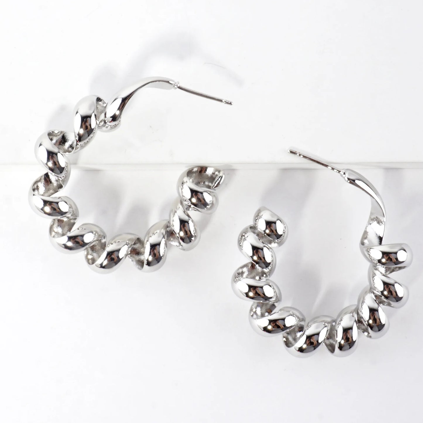 Tele-ties Brass Cord Hoop Earrings Large