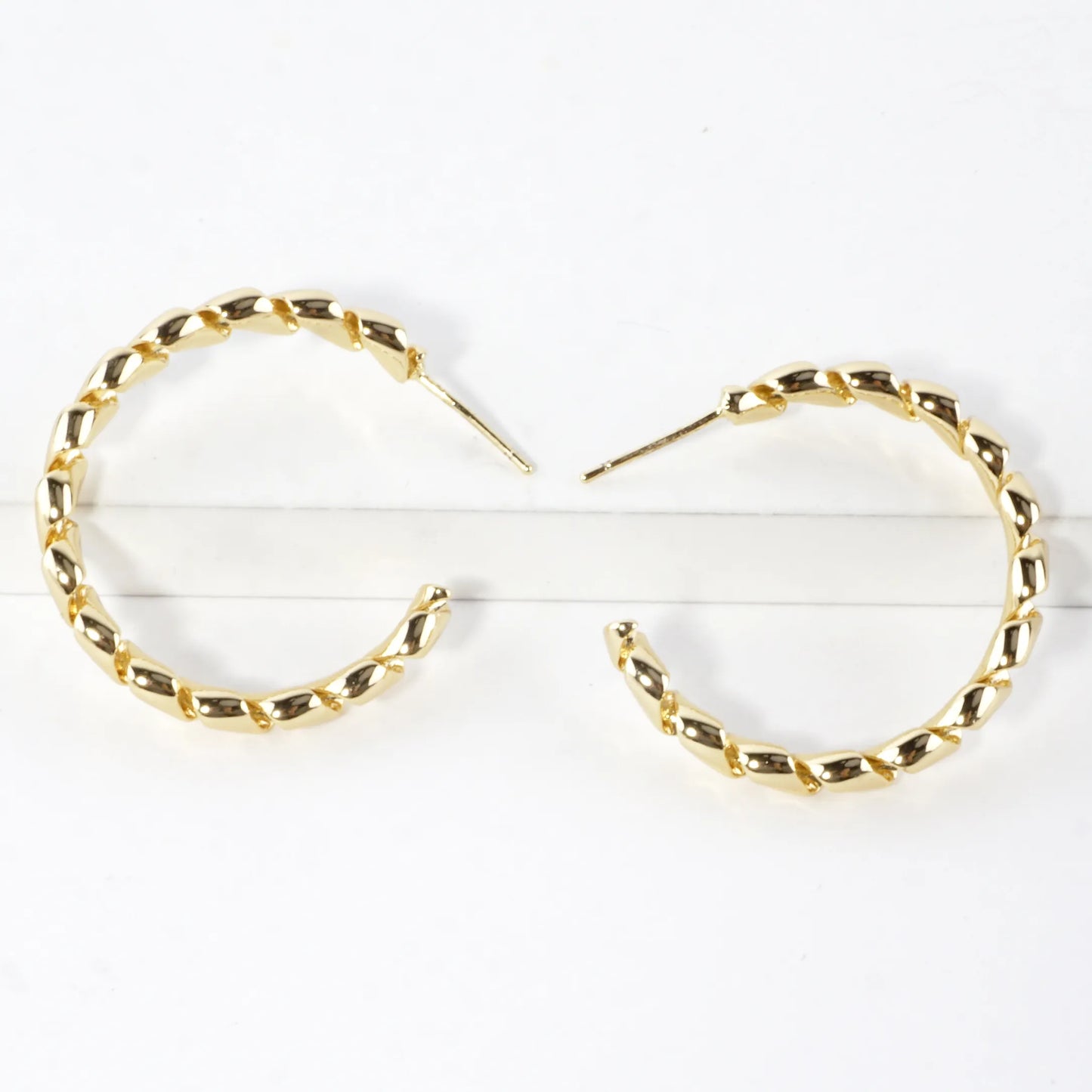 Tele-ties Brass Cord Hoop Earrings Medium